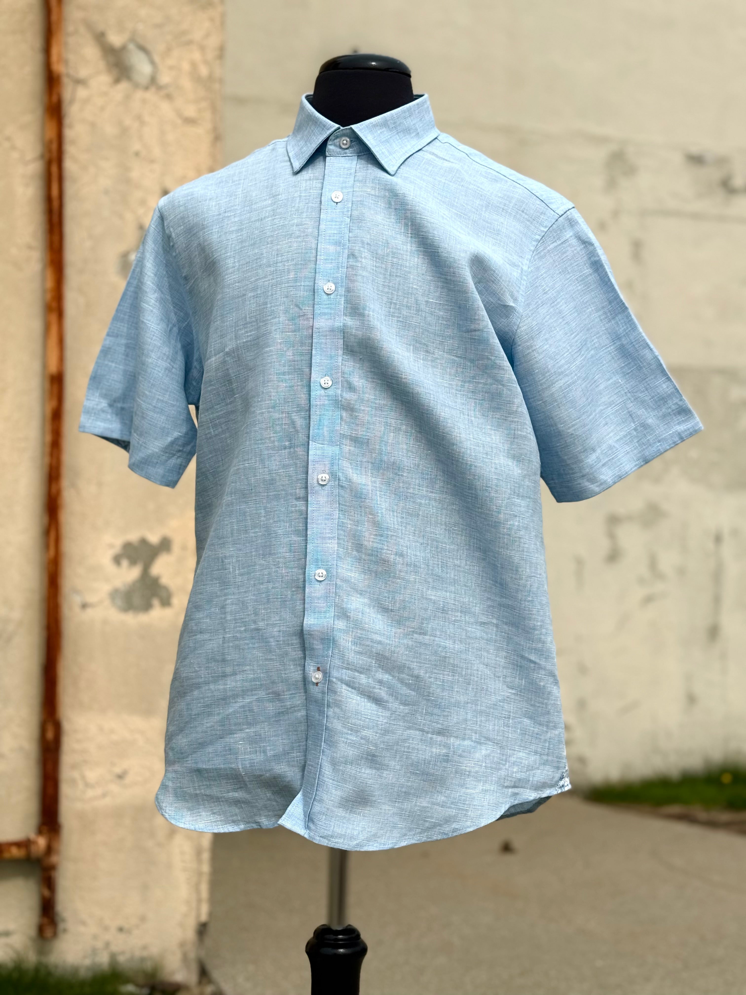 Inserch Linen S/S Shirt (Blue Mist) 7172