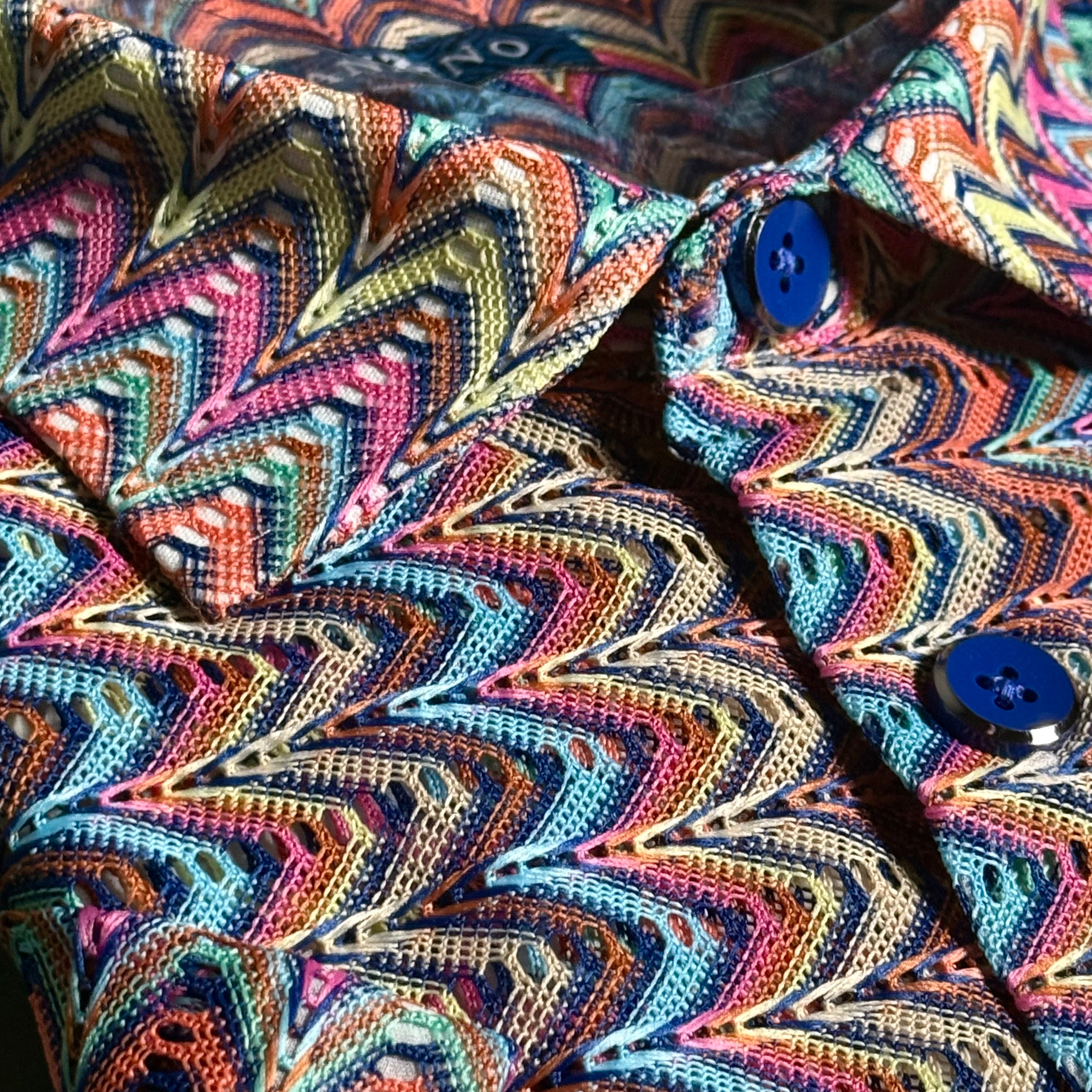 Lanzino "Woven" Short Sleeve Shirt (Multi) 102