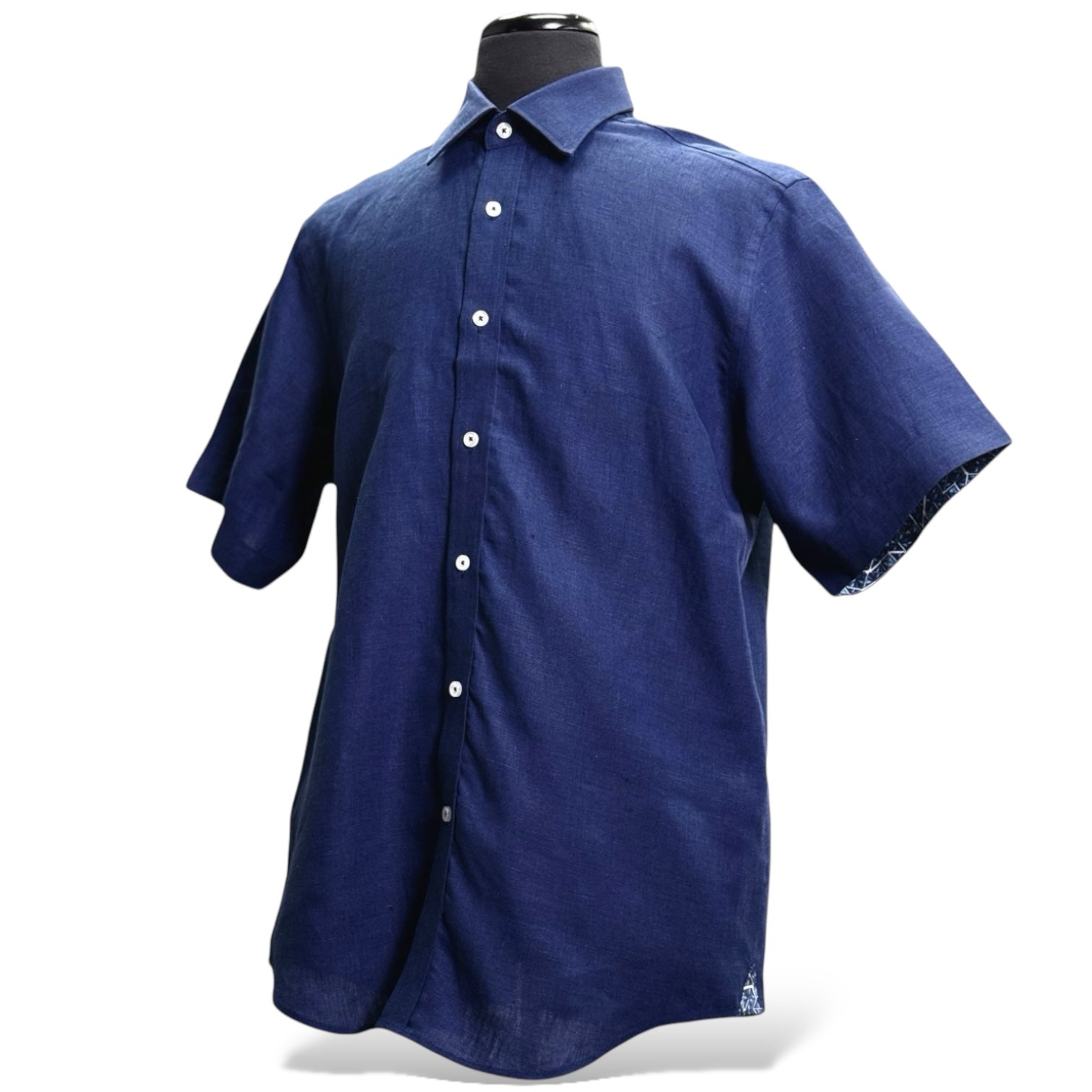 Inserch Linen S/S Shirt (Navy) 7172