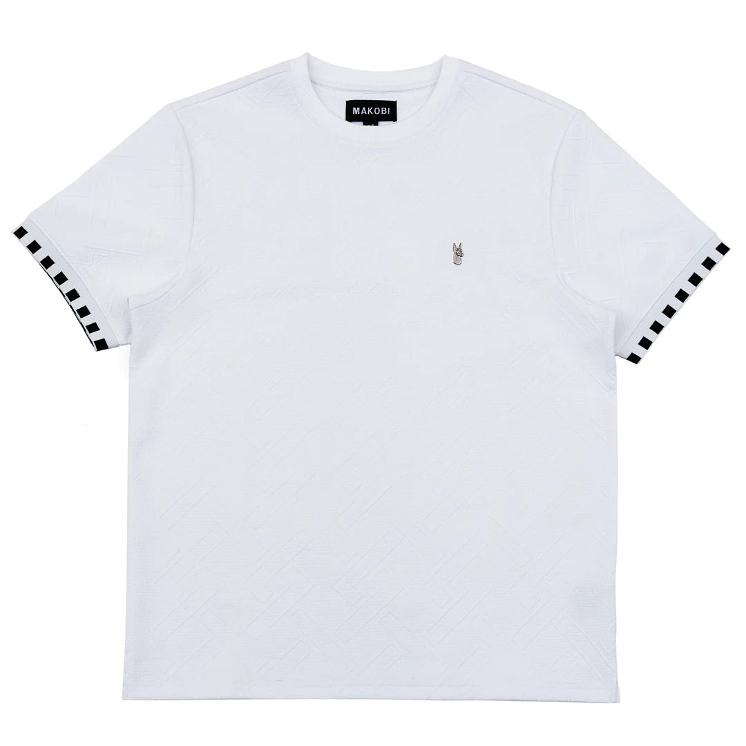 Makobi "Embossed" Crew Neck (White) 363