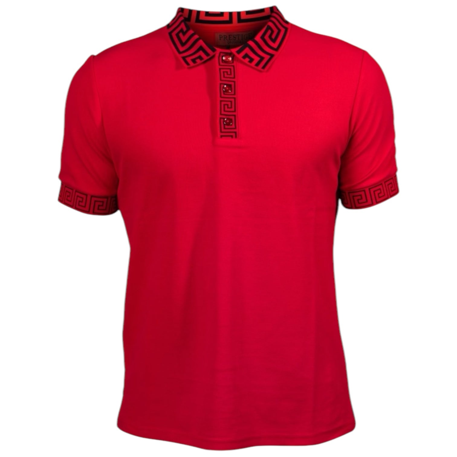 Prestige Greek Key Polo (Red) 090