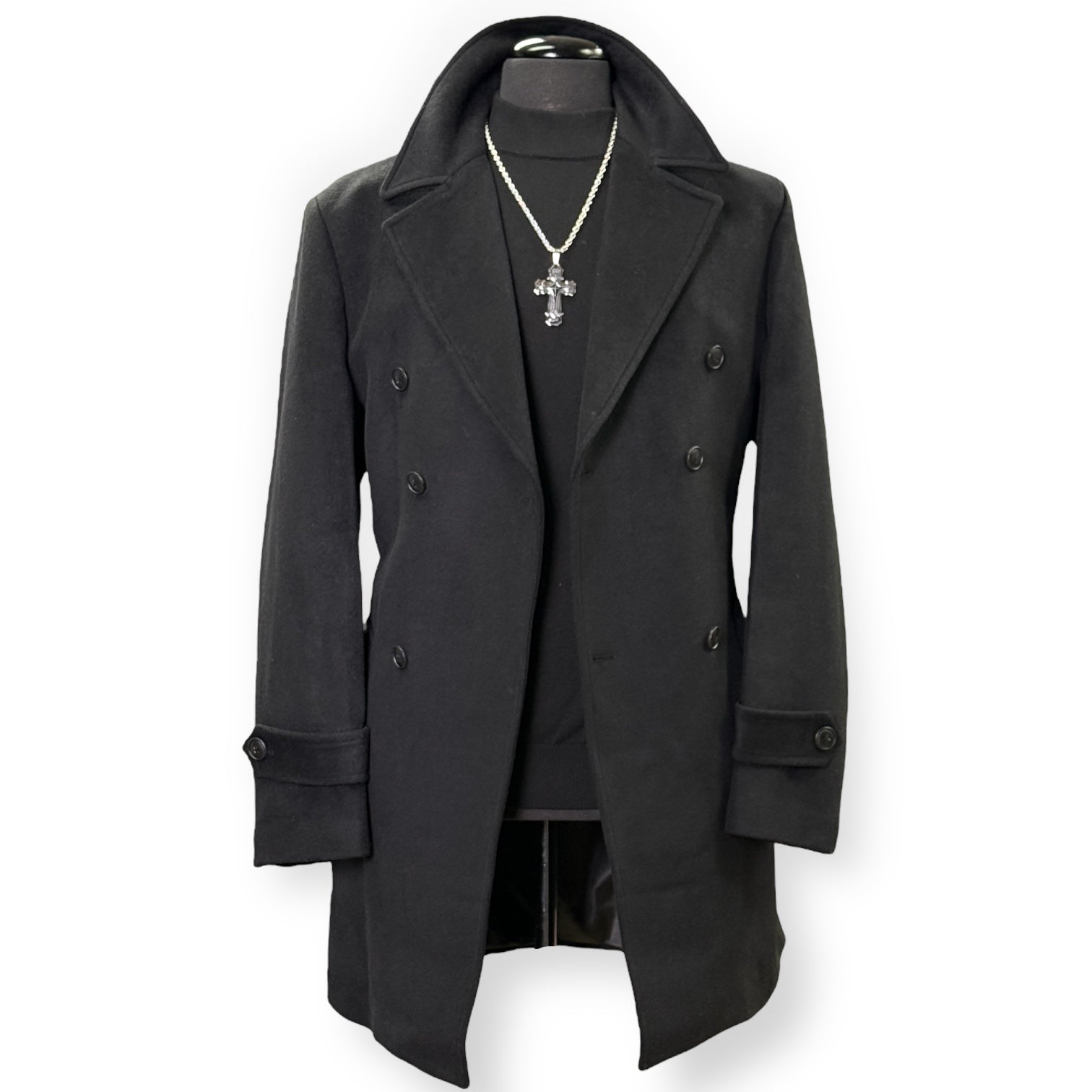 Cigar "Brentwood" 3/4 Length DB Peacoat (Black)