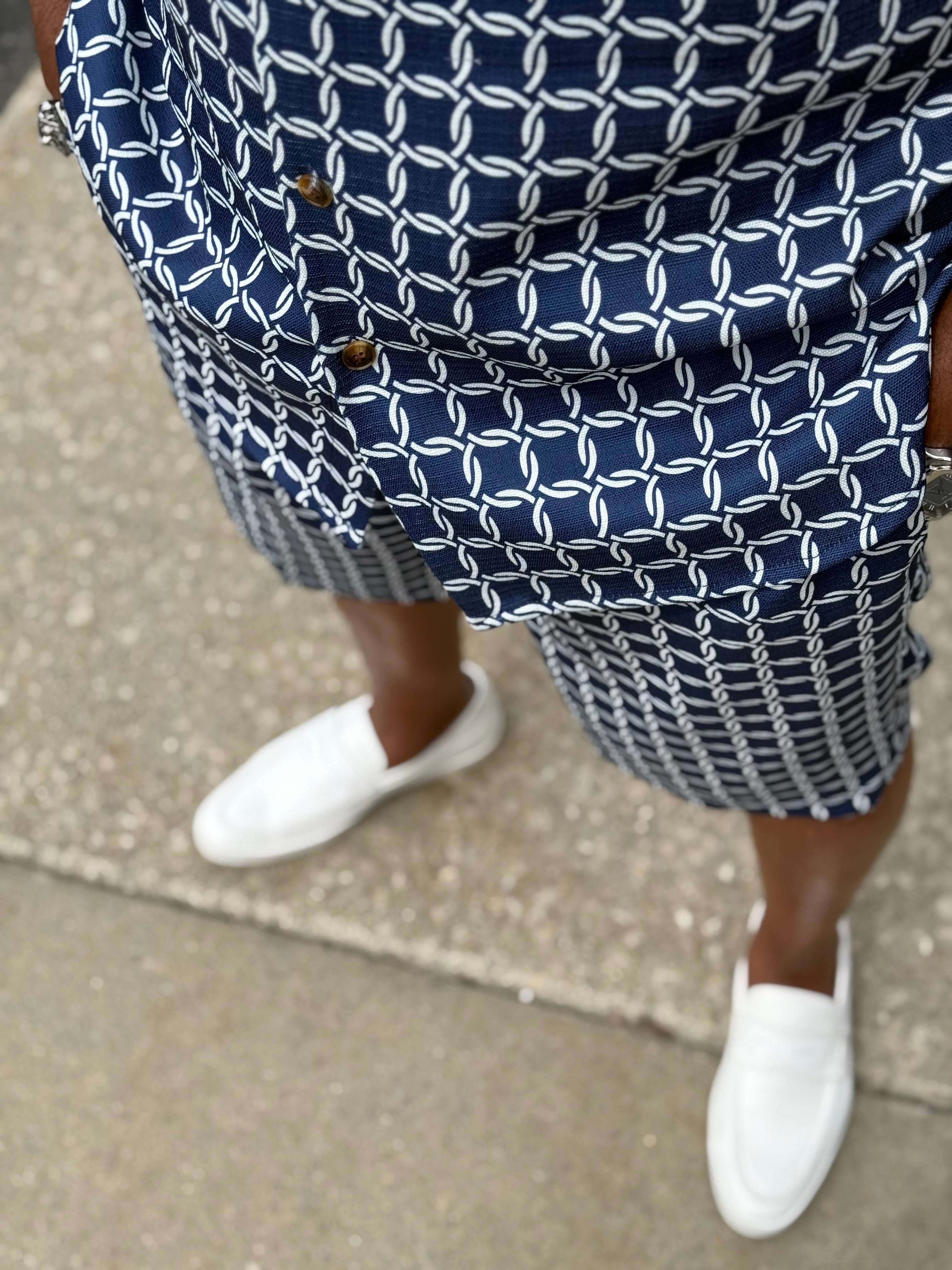Lanzino Luxury Short Set (Navy) 220