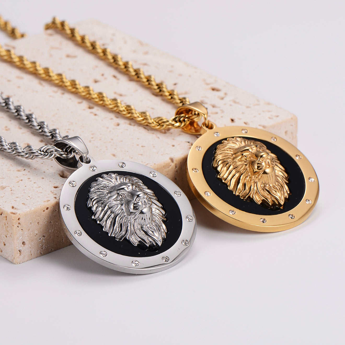 KALIKO "Lion Plated" Rope Chain + Pendant (Silver) 499