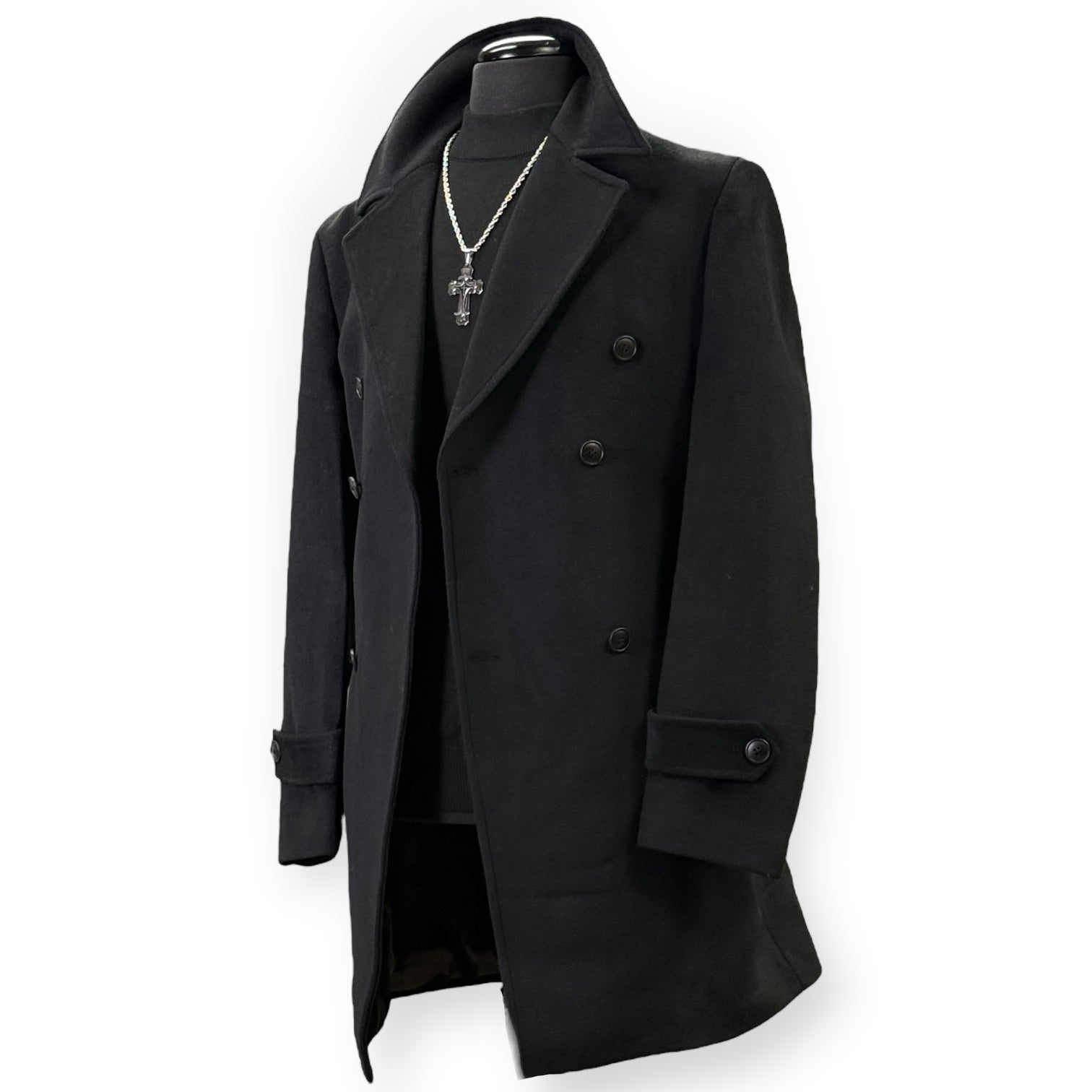 Cigar "Brentwood" 3/4 Length DB Peacoat (Black)