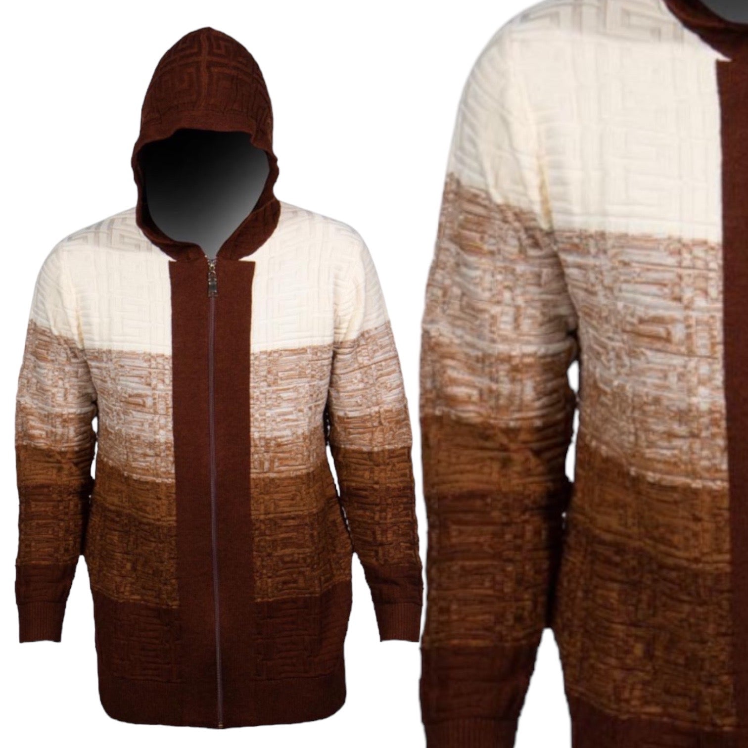 Prestige Full Zip "Midtown" Sweater (Brown) 484