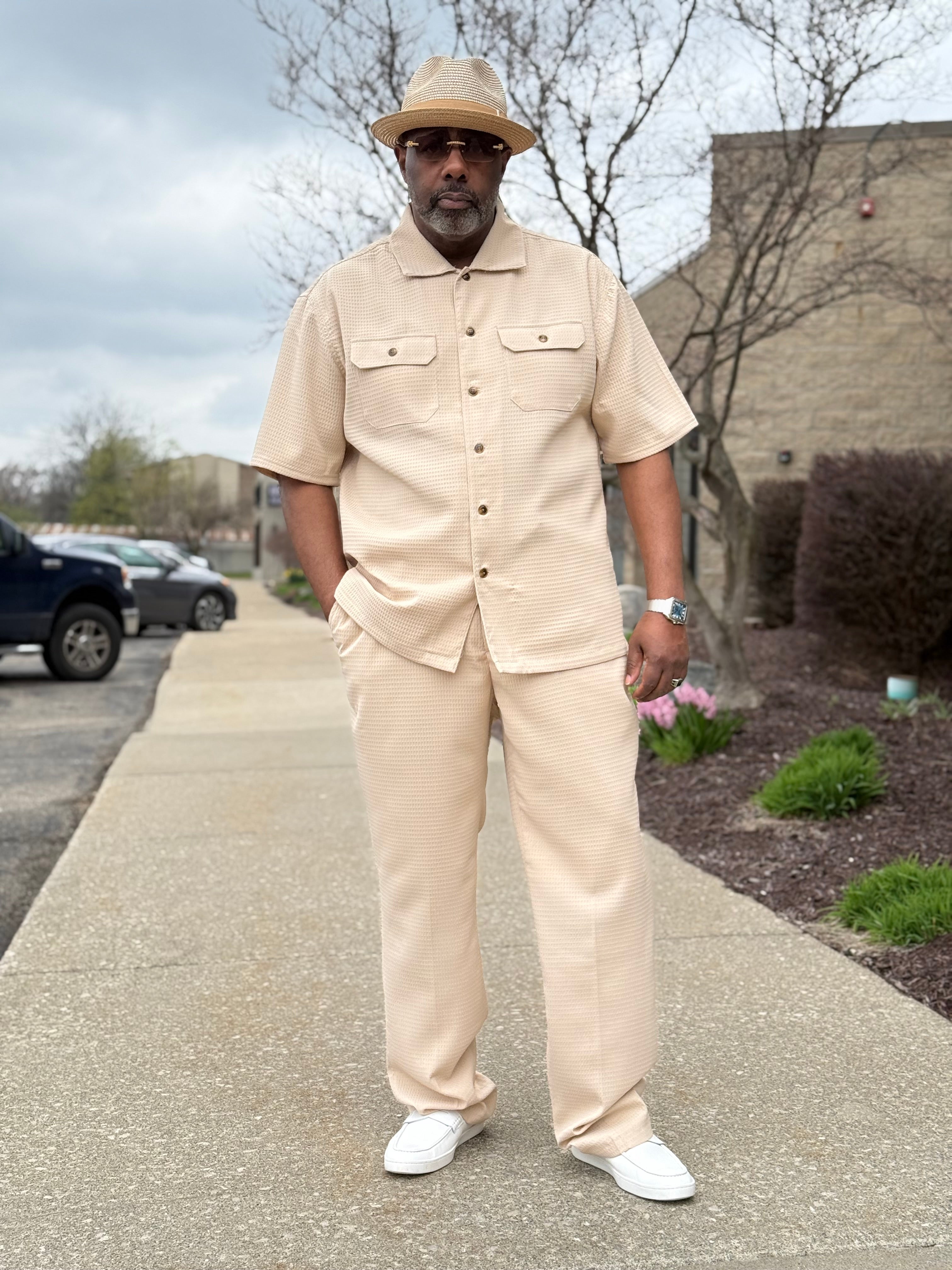Lanzino "Midtown" Pant Set (Beige)