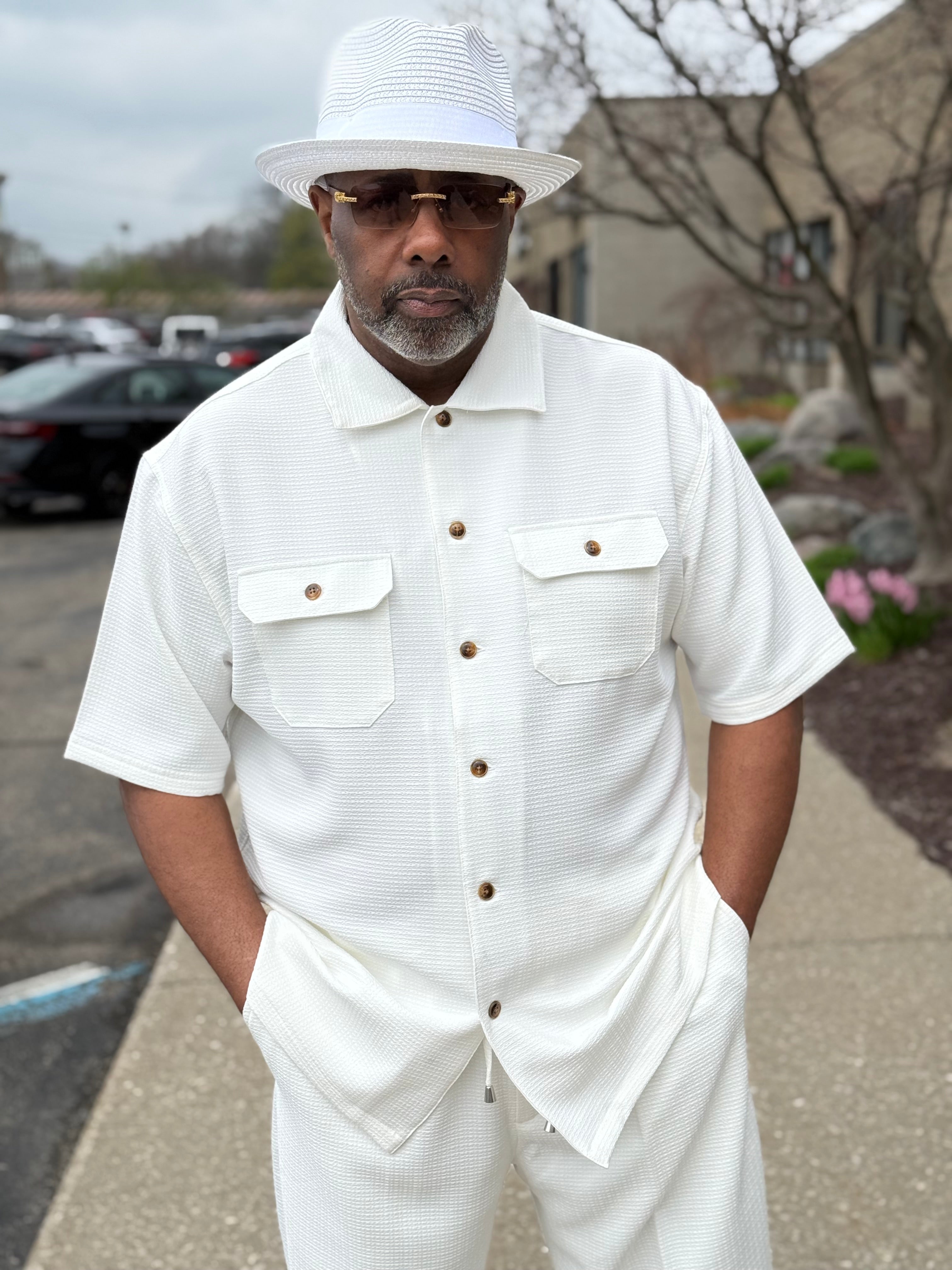 Lanzino "Midtown" Pant Set (White)