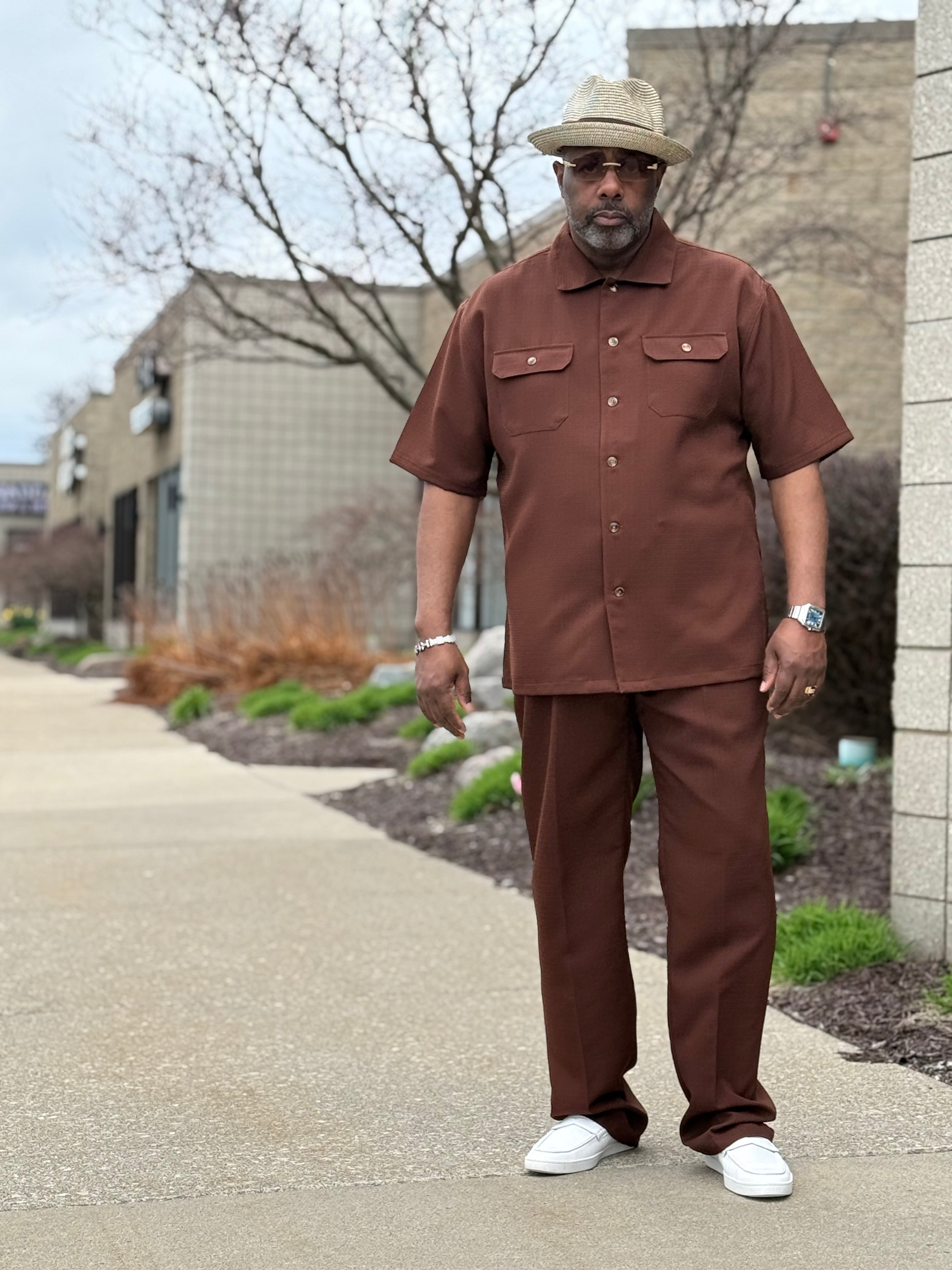 Lanzino "Midtown" Pant Set (Brown)