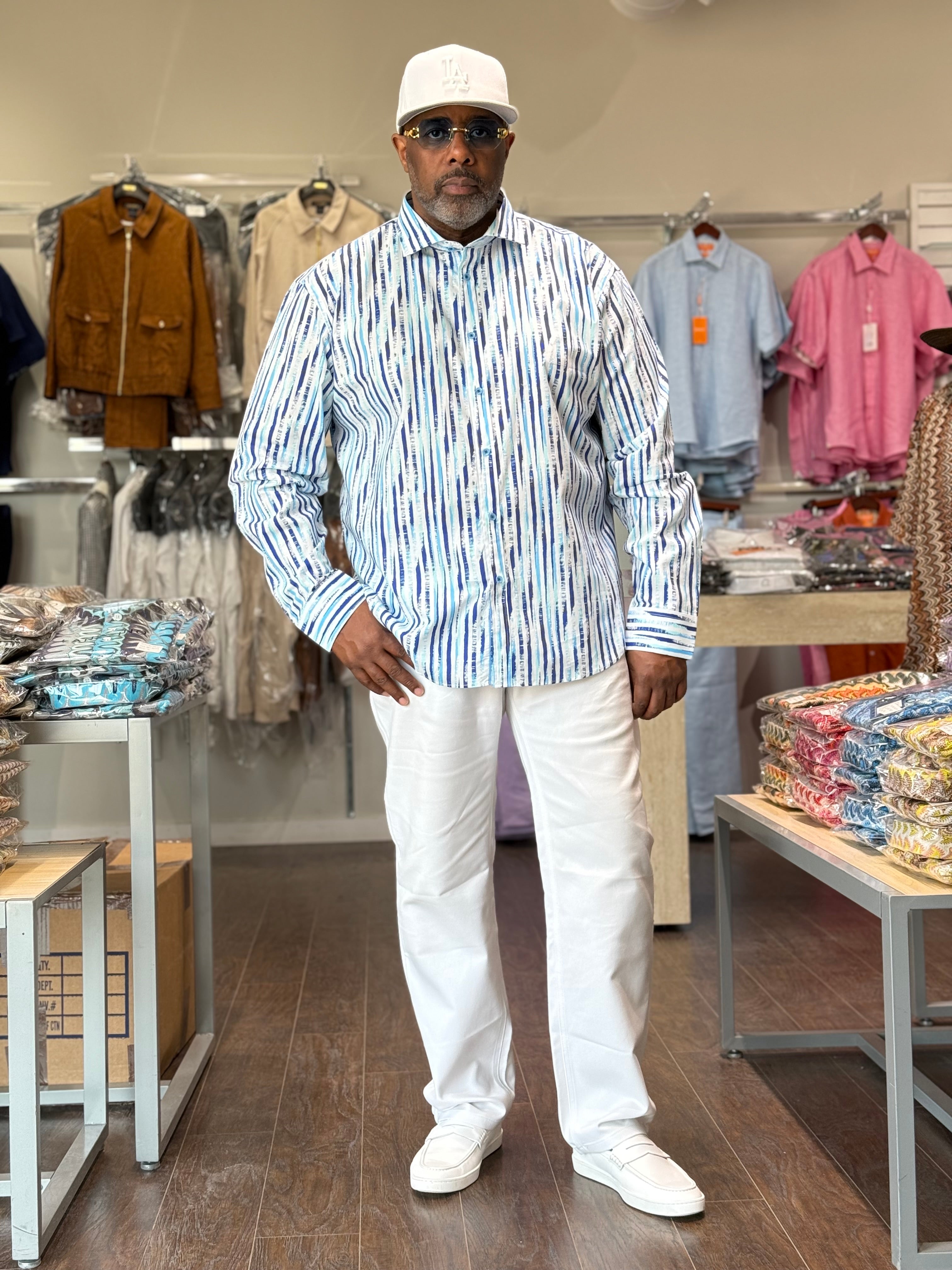 Cigar Couture "Sunset2" Shirt (Blue) 1570