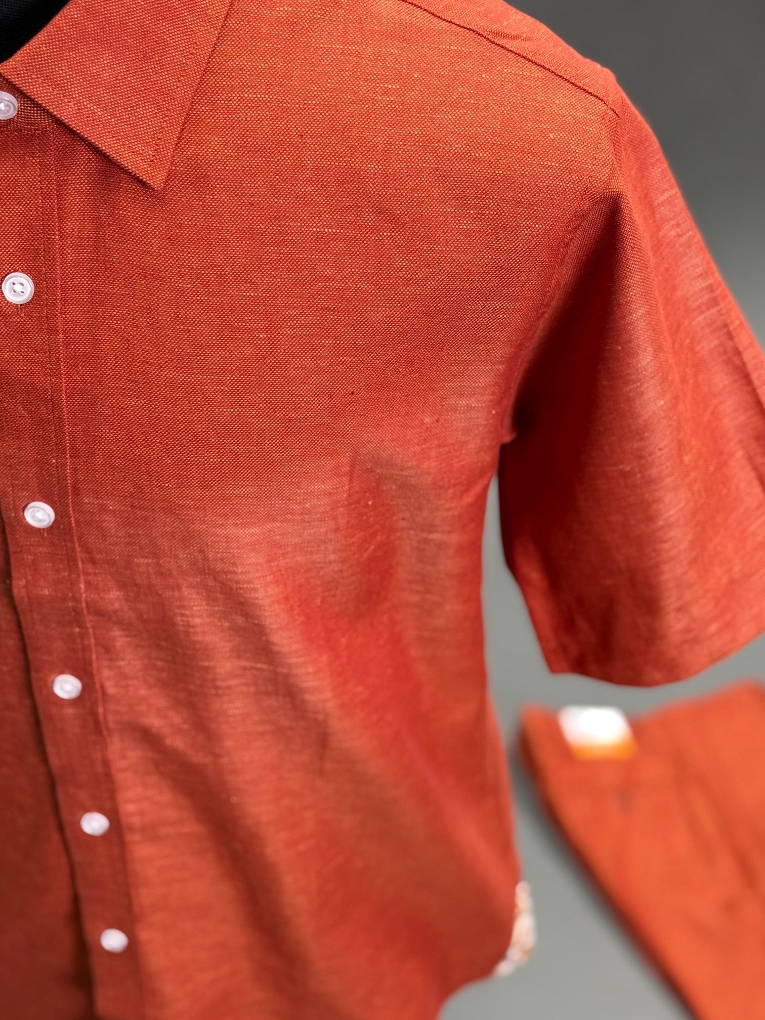 Inserch Linen S/S Shirt (Rust) 7172