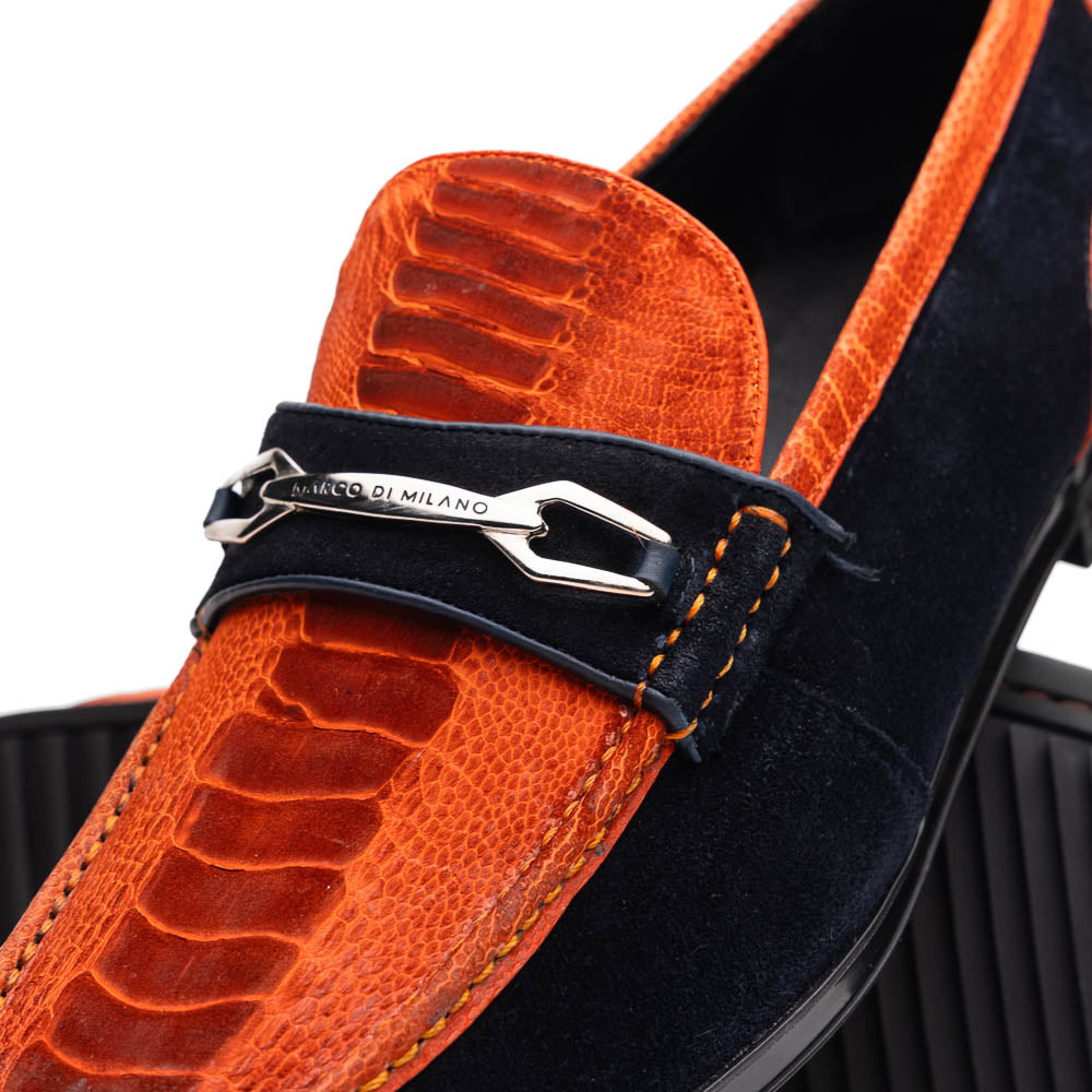 Hugo Ostrich Orange / Navy