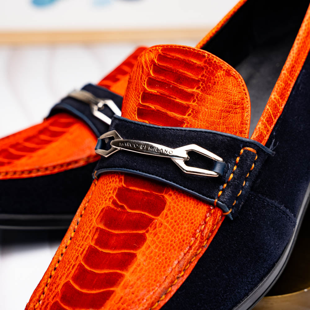 Hugo Ostrich Orange / Navy