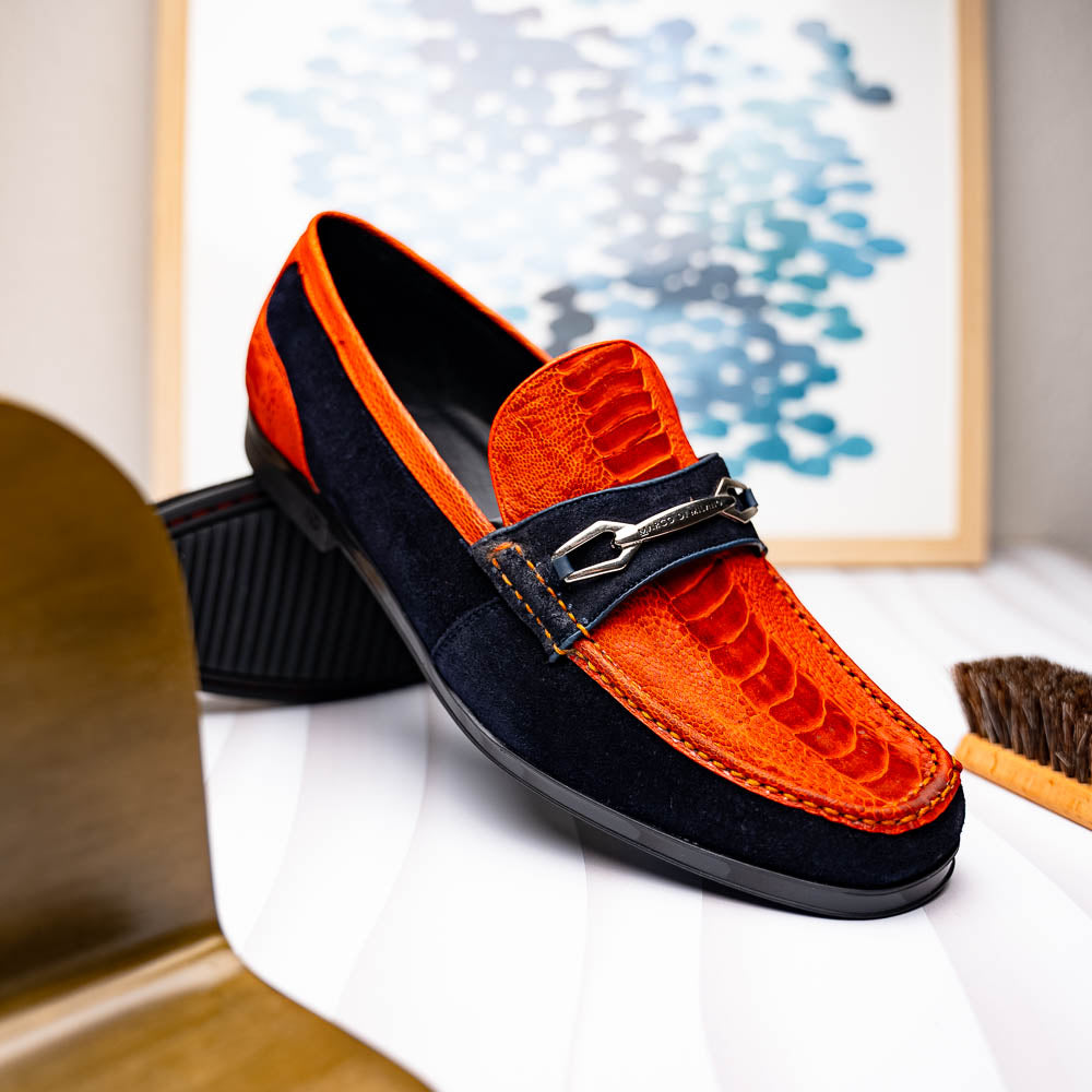 Hugo Ostrich Orange / Navy