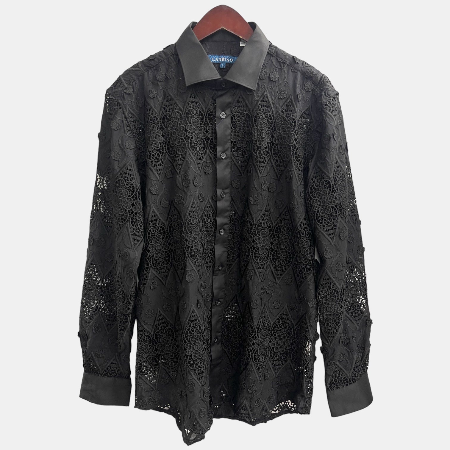 Lanzino "Stealth" Lace Shirt (Jet Black)