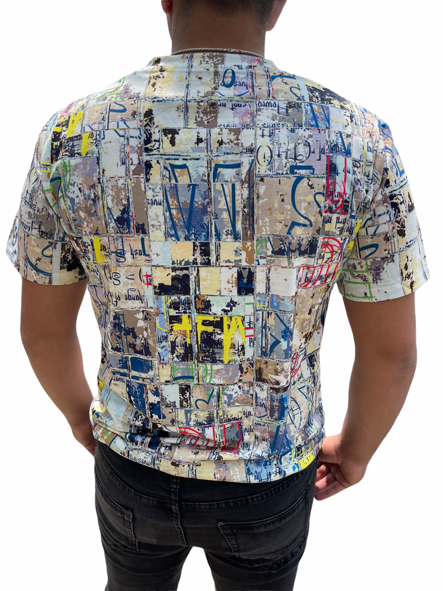 Steven Land Graphic Tshirt TS233 (White/Blue/Yellow)