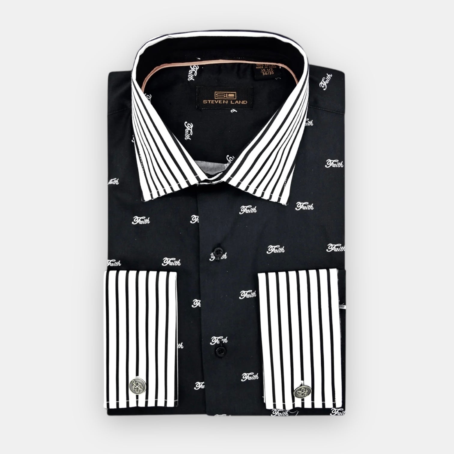 Steven land "faith" dress shirt (Black/White)