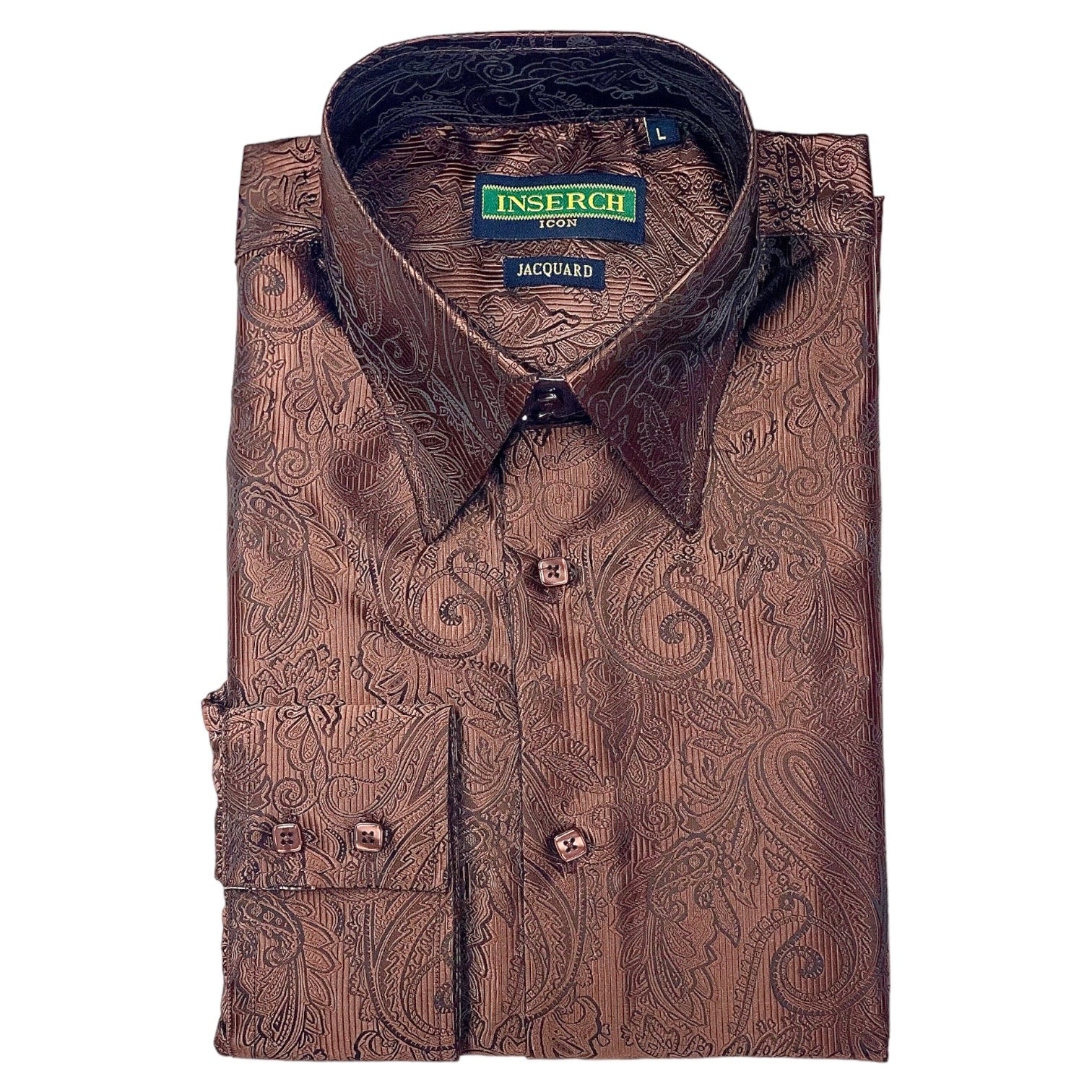 Inserch "luxton" Button Ups L/S (Swizz Chocolate)