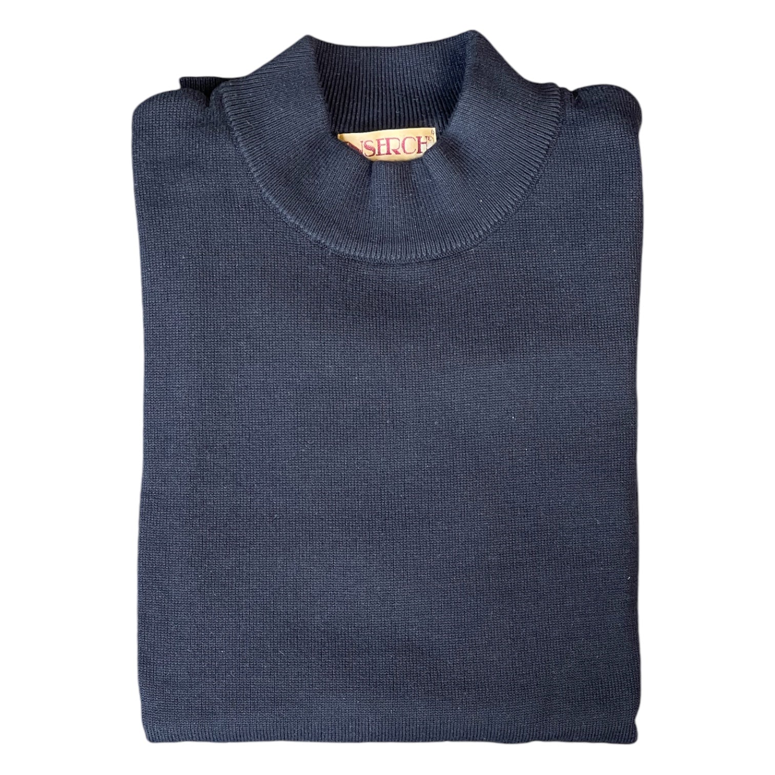 Inserch Cotton Blend Mock Sweater (Deep Navy)