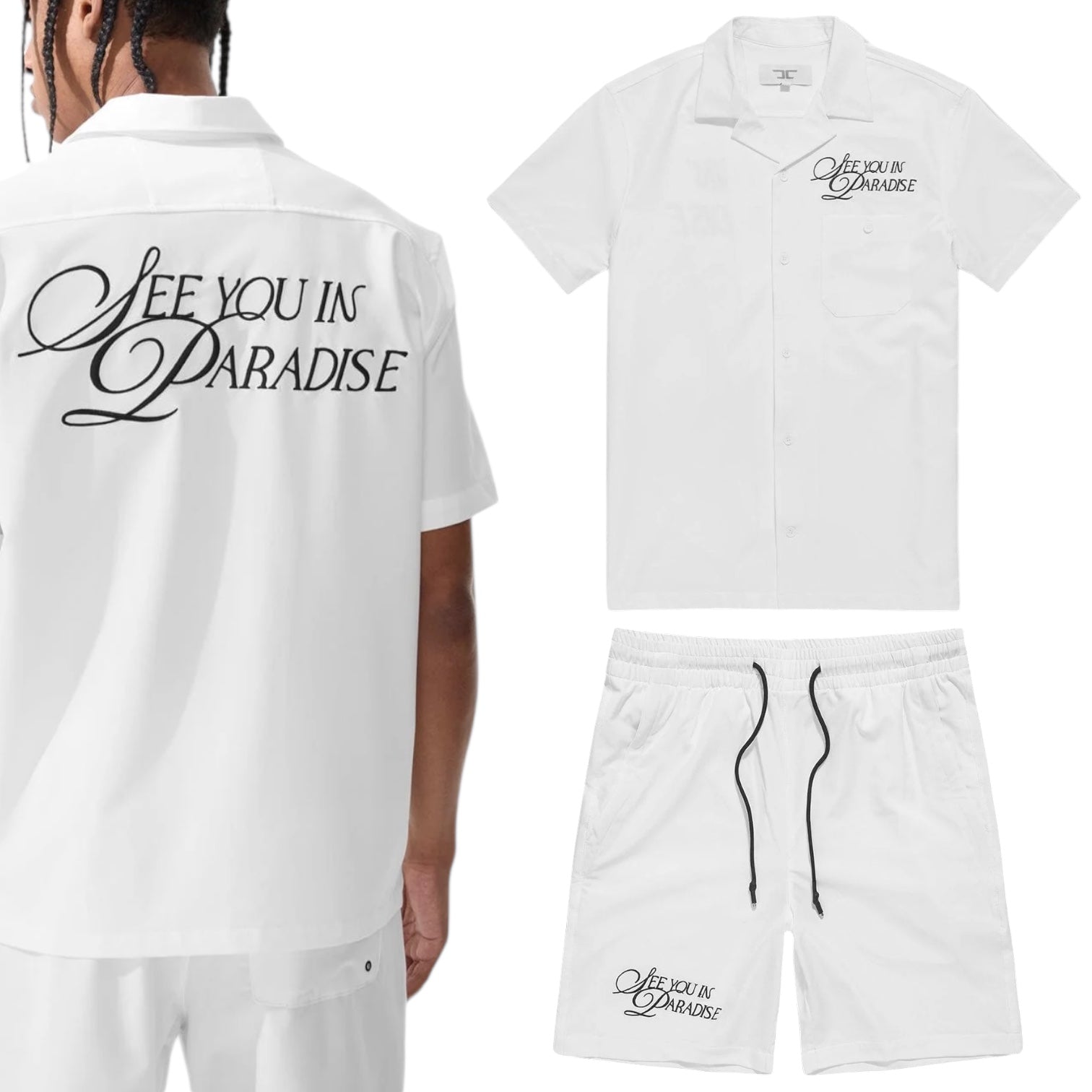Jordan Craig "Paradise" Short Set (White)