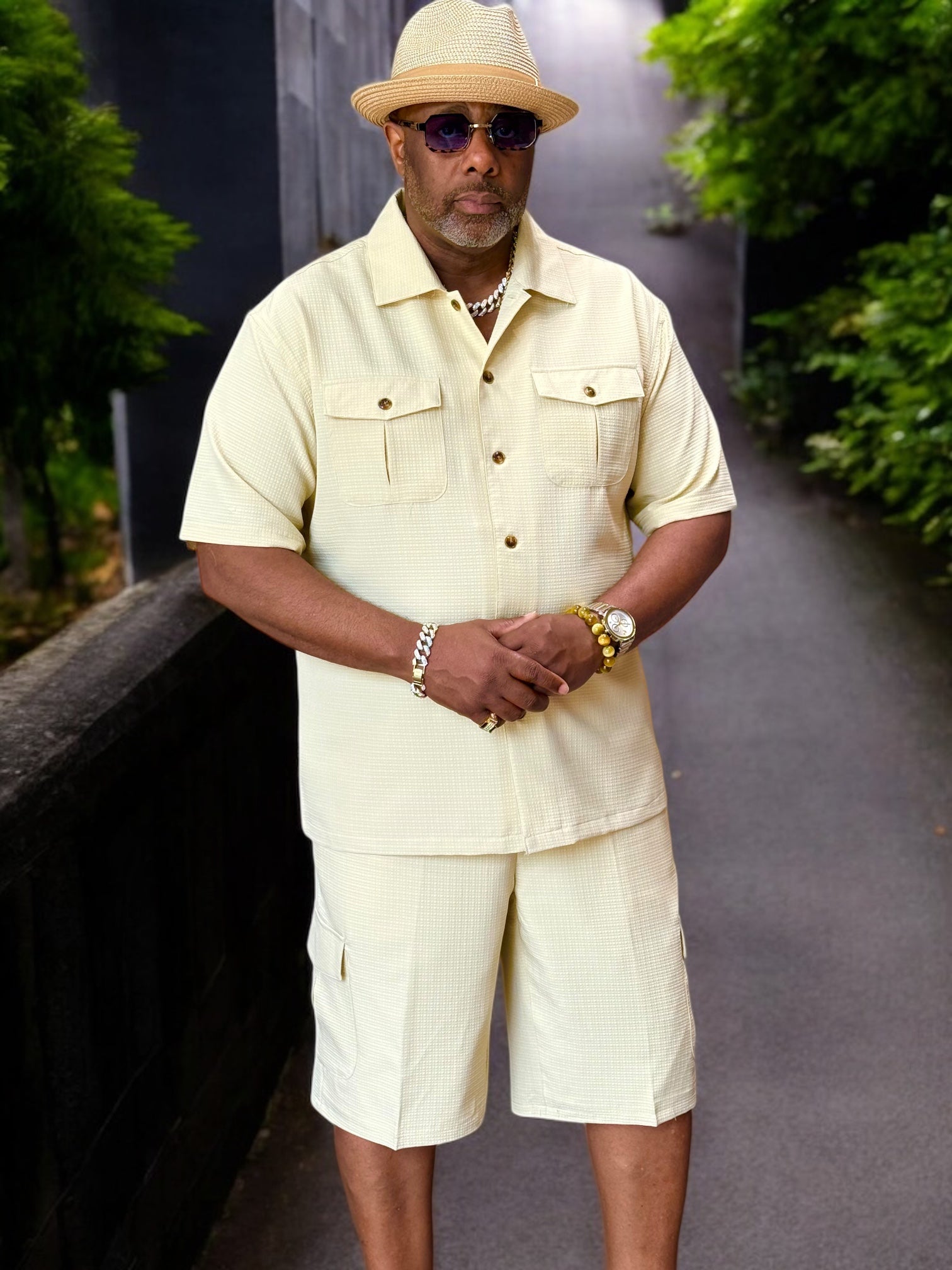 Lanzino Cargo Short Set (Almond)