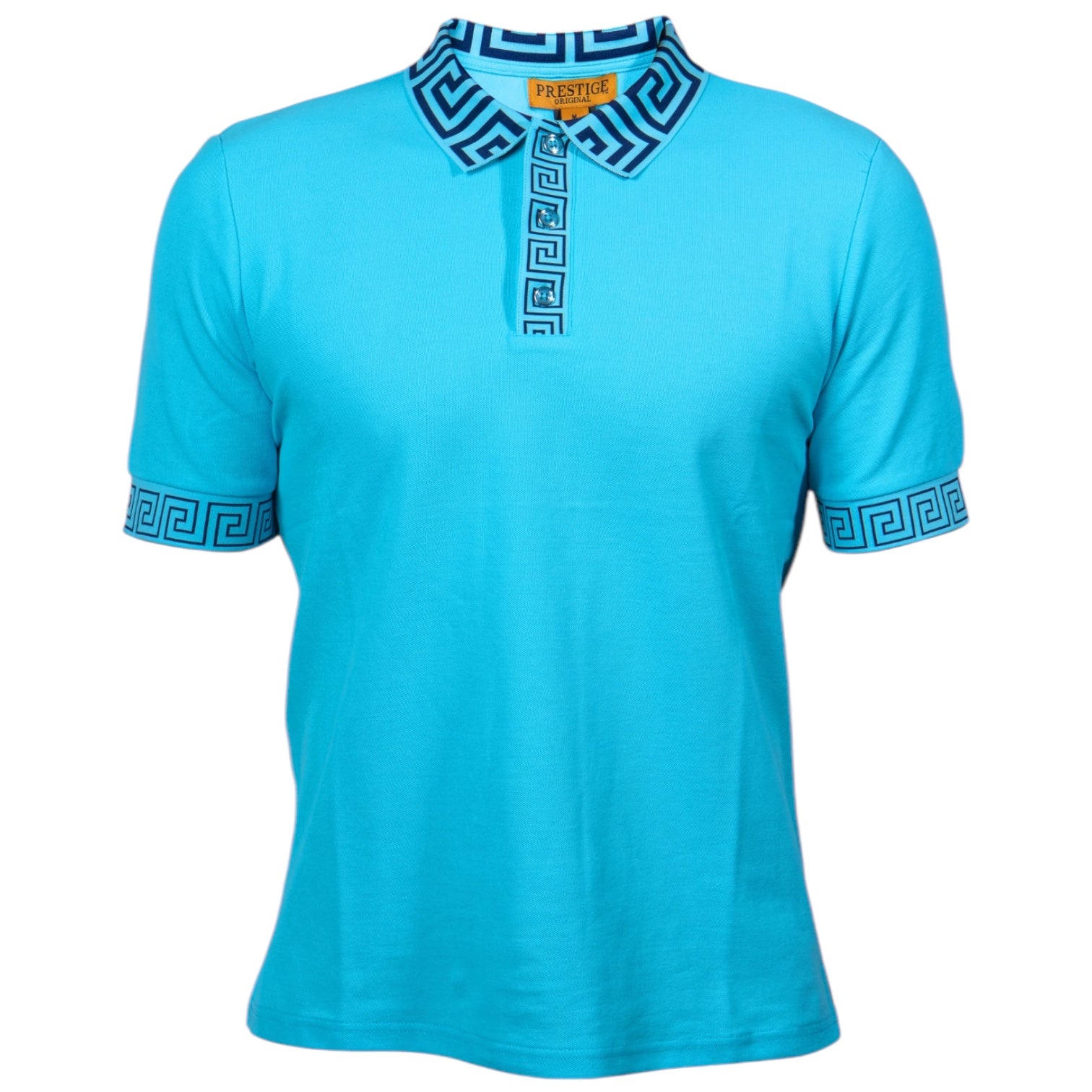 Prestige Greek Key Polo (Blue) 090