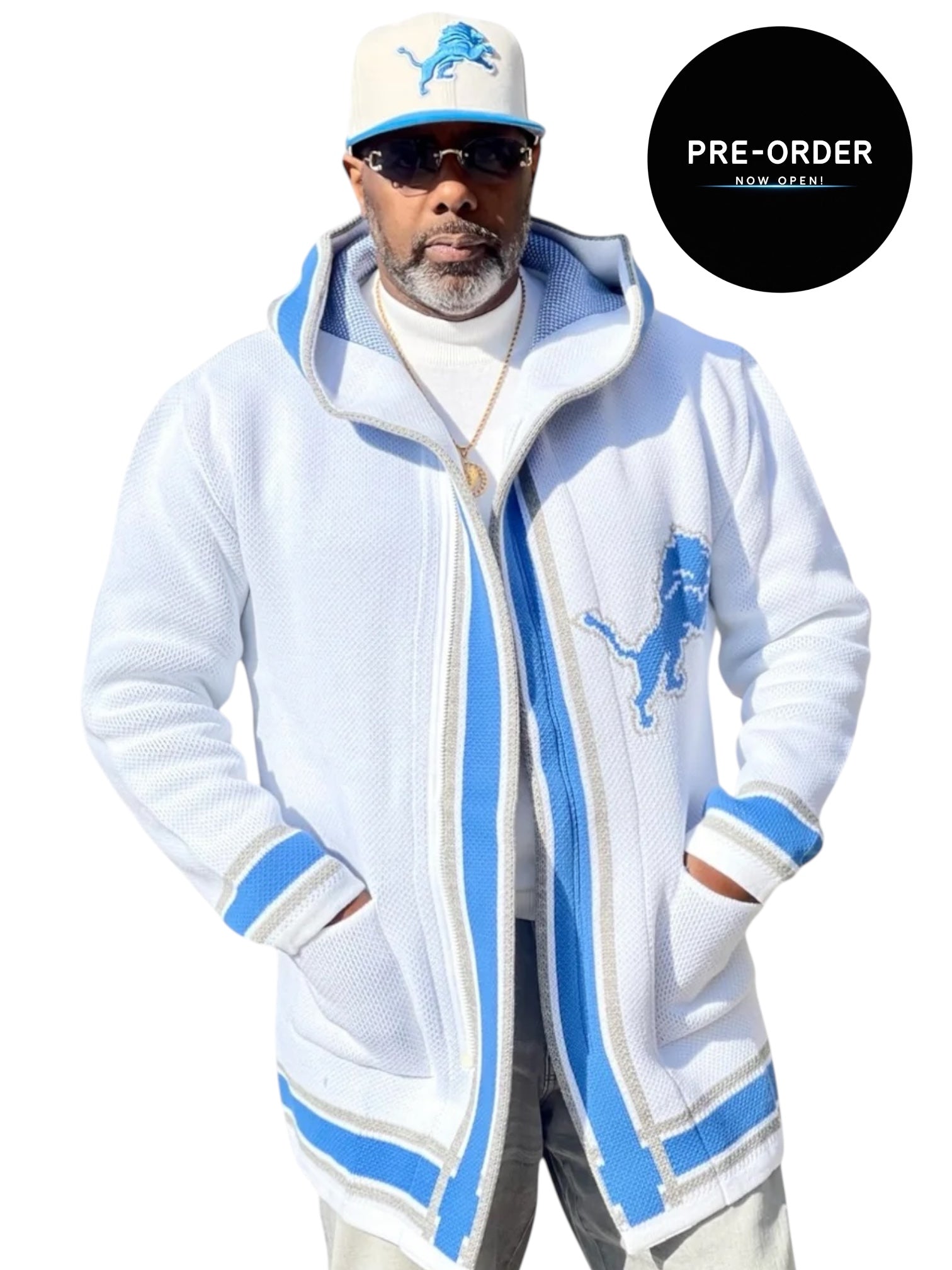 (Pre-Order) OIM "Detroit" 3/4 Length Sweater Jacket (White)