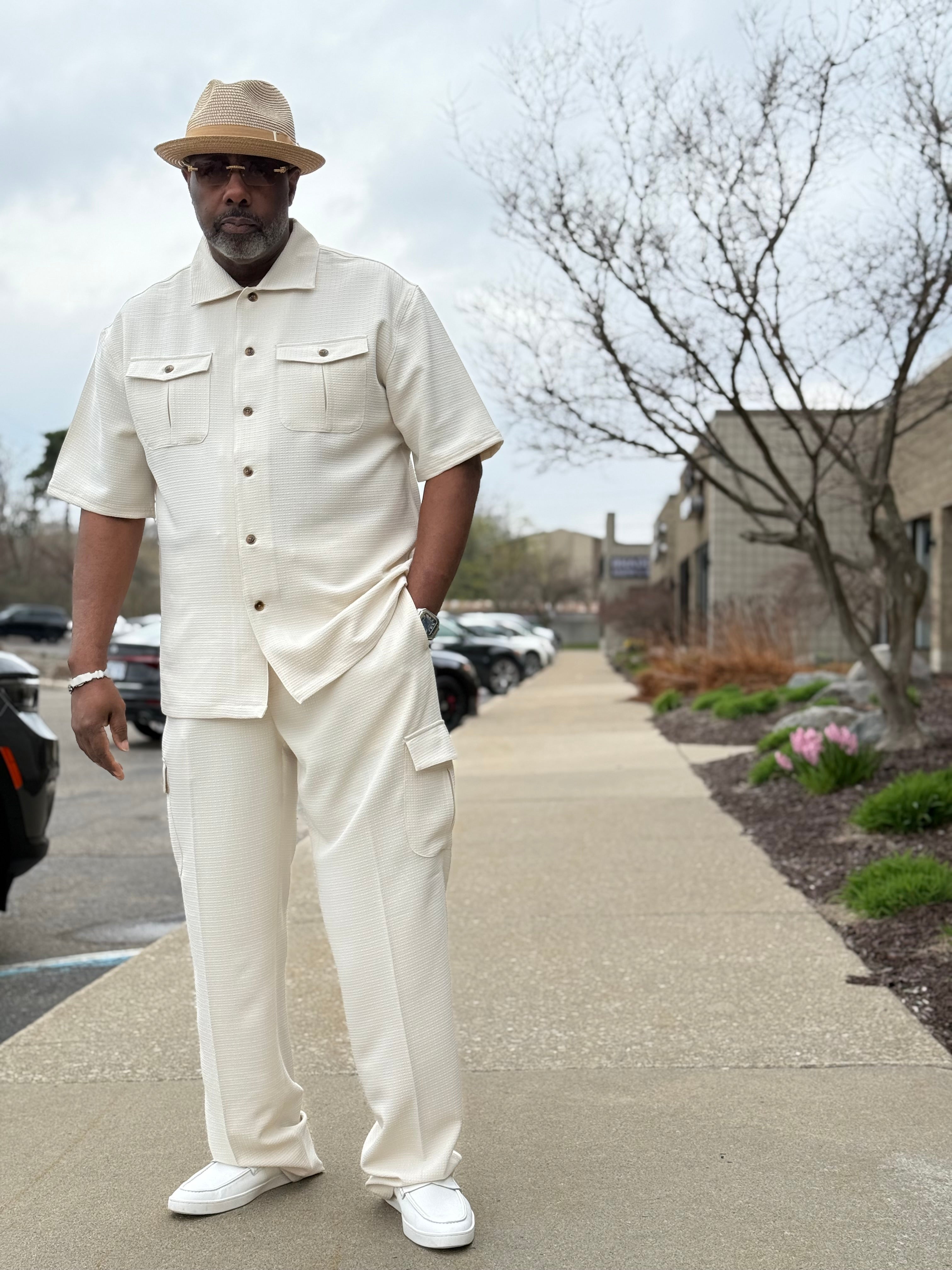 Lanzino "Cargo" Pant Set (Natural)