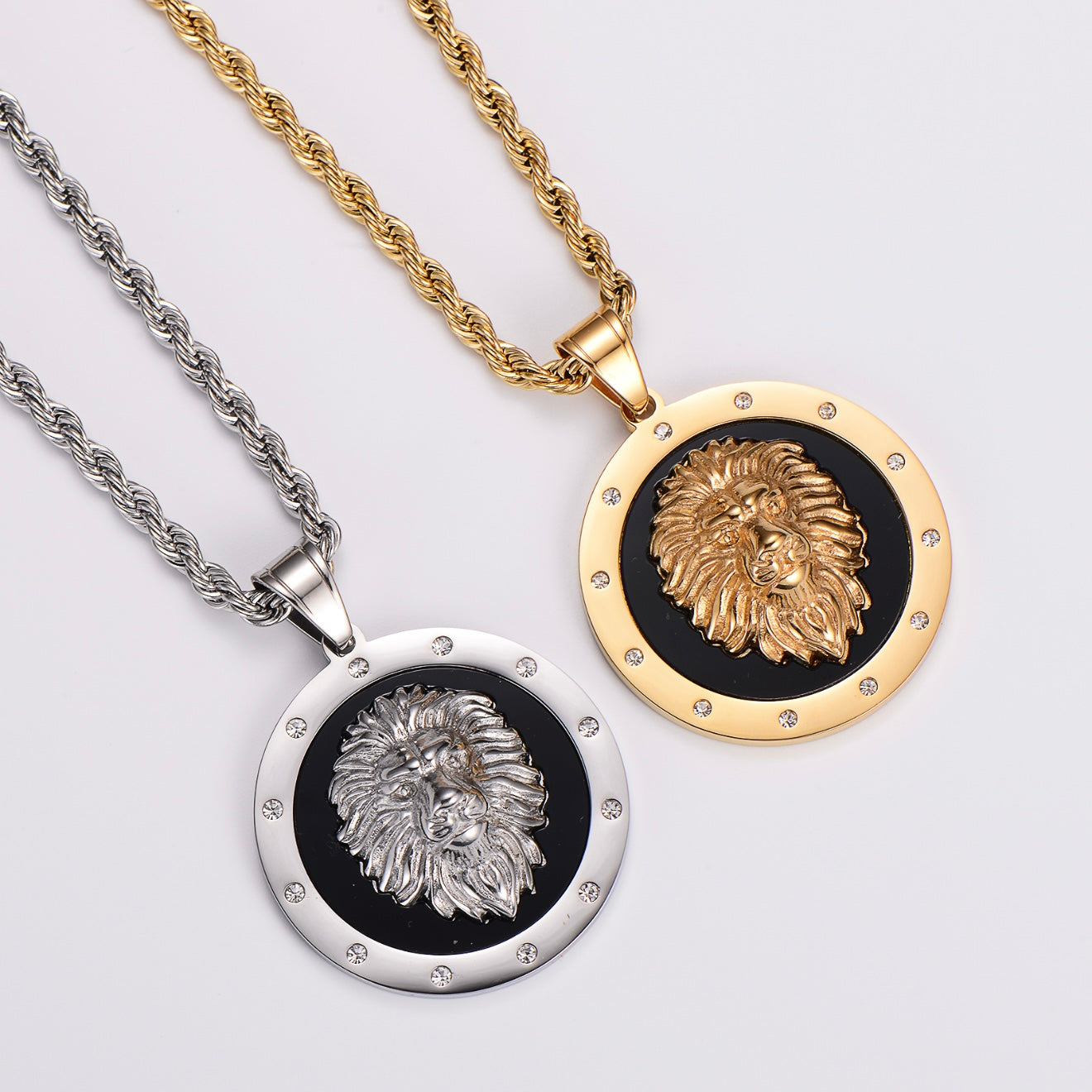 KALIKO "Lion Plated" Rope Chain + Pendant (Silver) 499