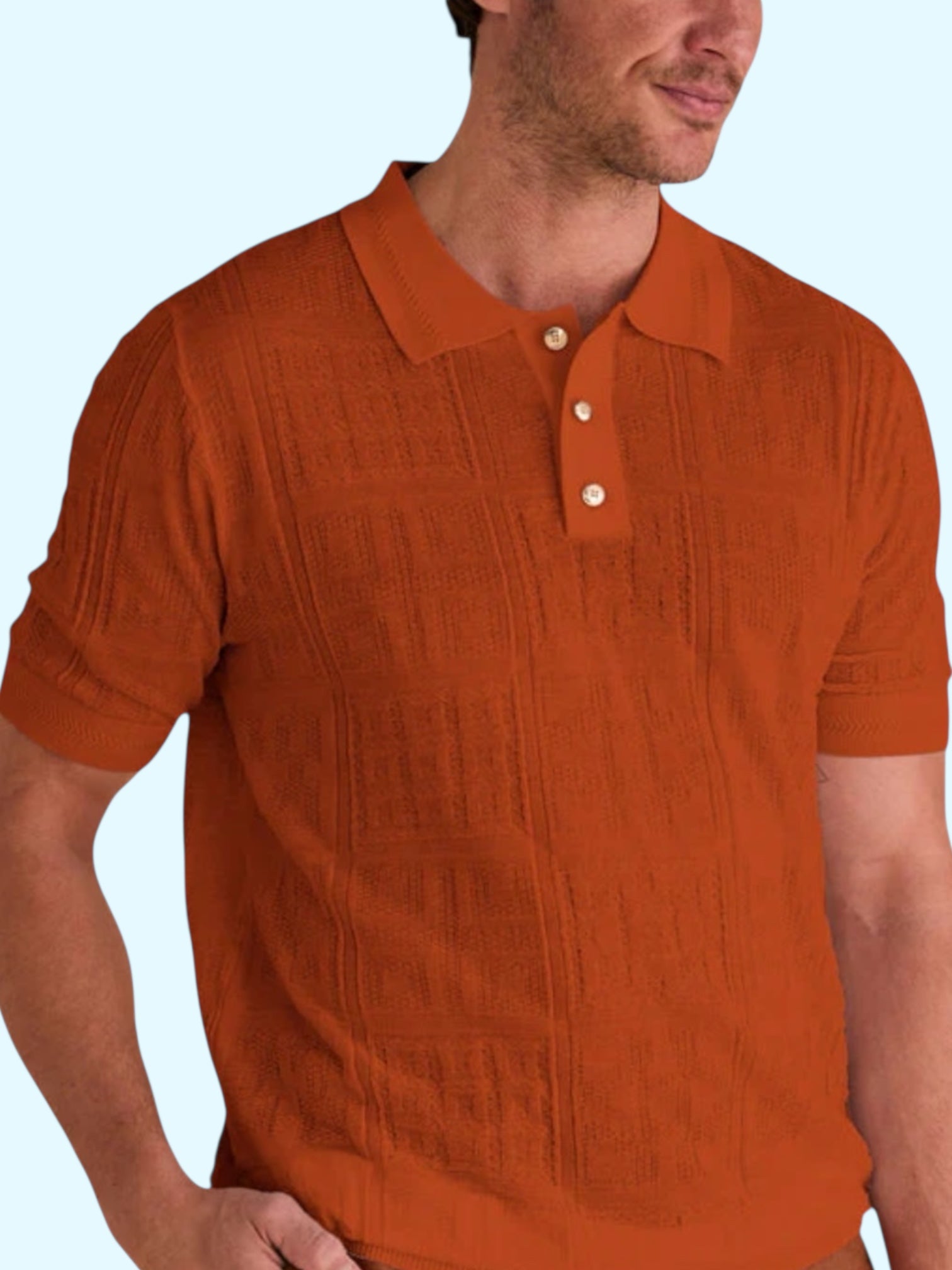 Inserch Greek Key Tonal Polo (Rust)