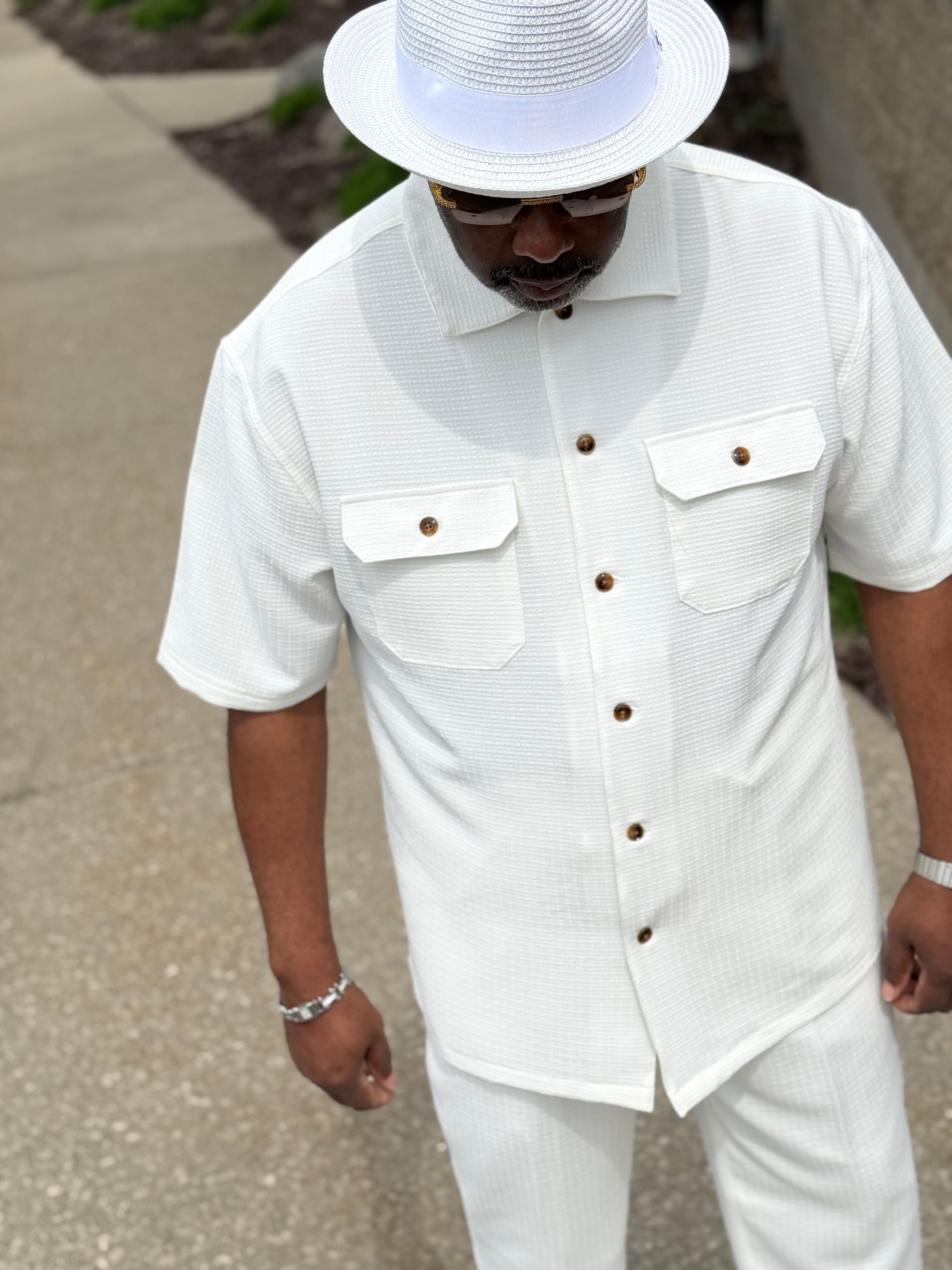 Lanzino "Midtown" Pant Set (White)