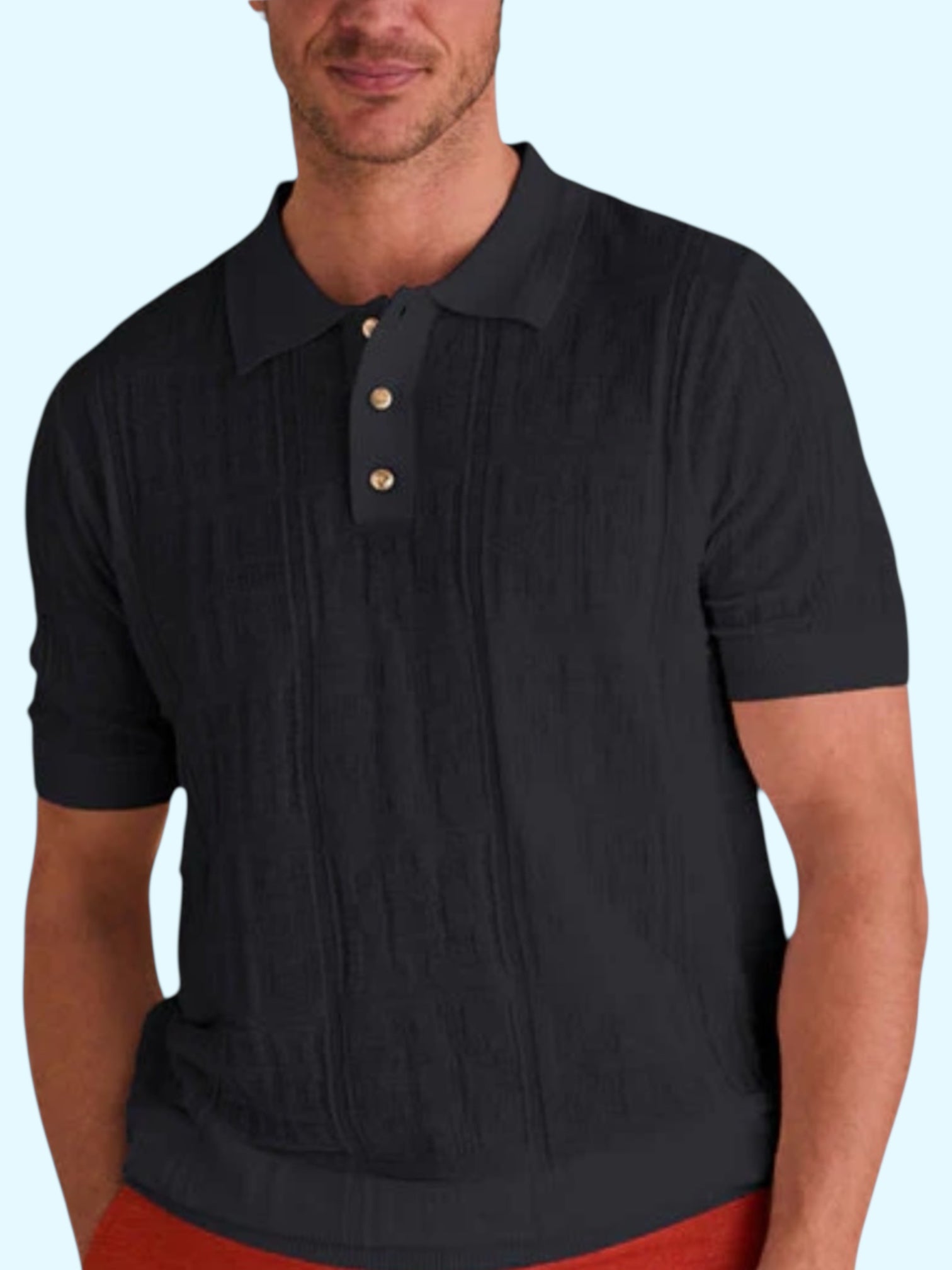 Inserch Greek Key Tonal Polo (Black)