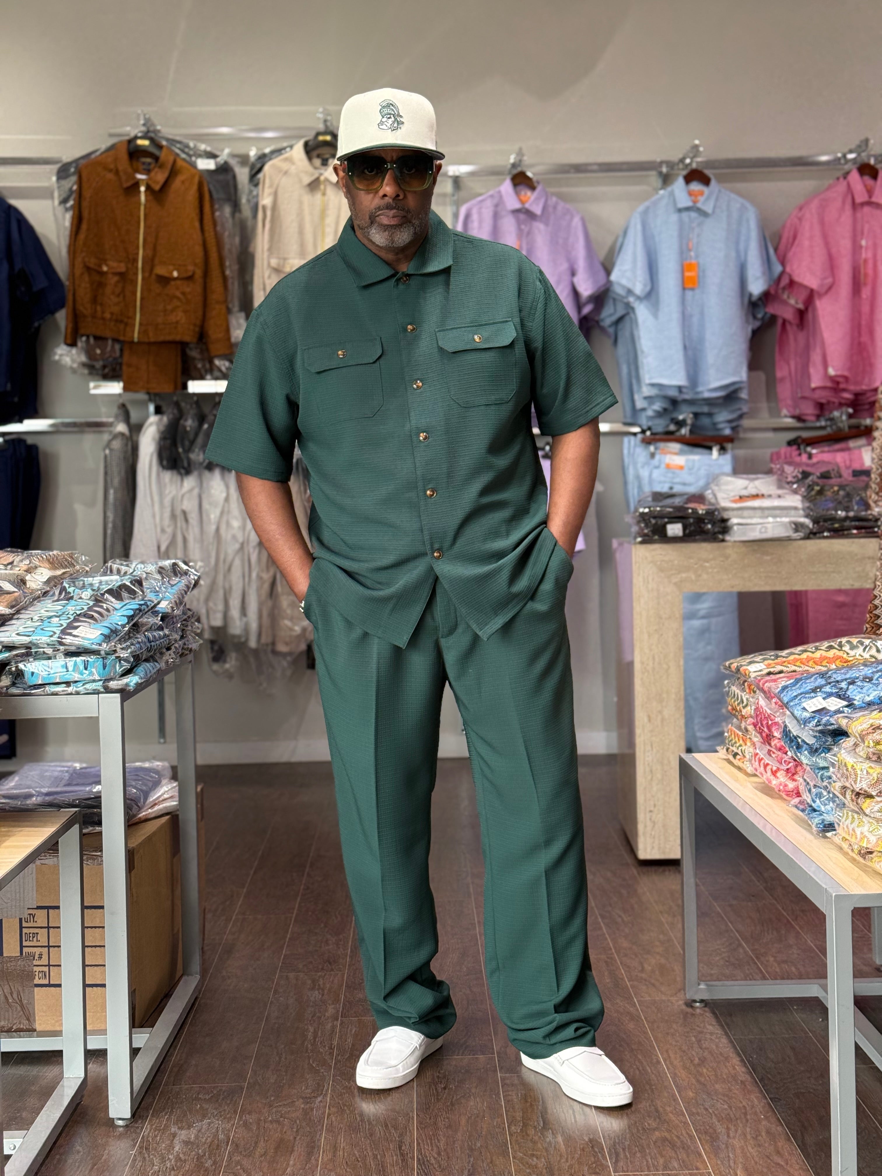 Lanzino "Midtown" Pant Set (Hunter)