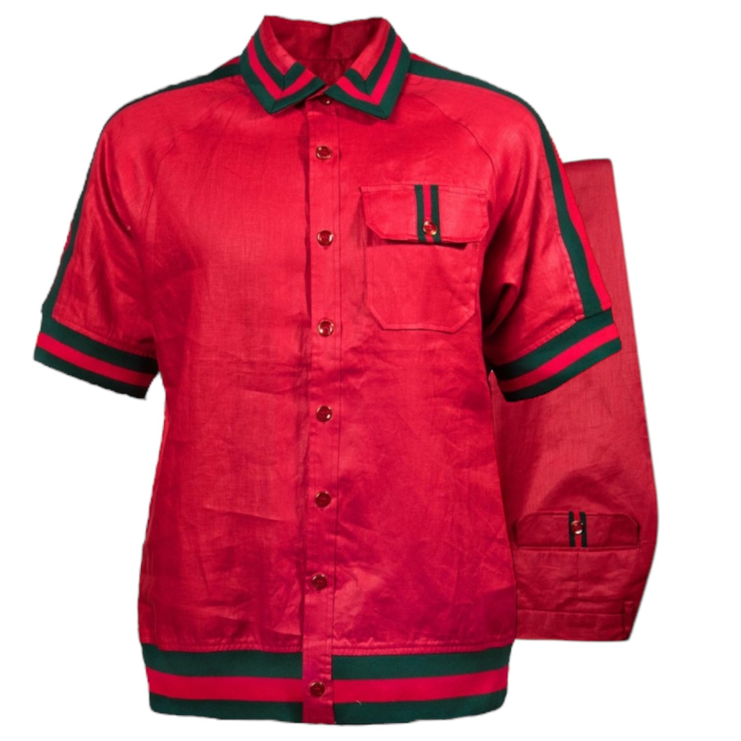 Prestige Luxury Linen Pant Set (Red) 290
