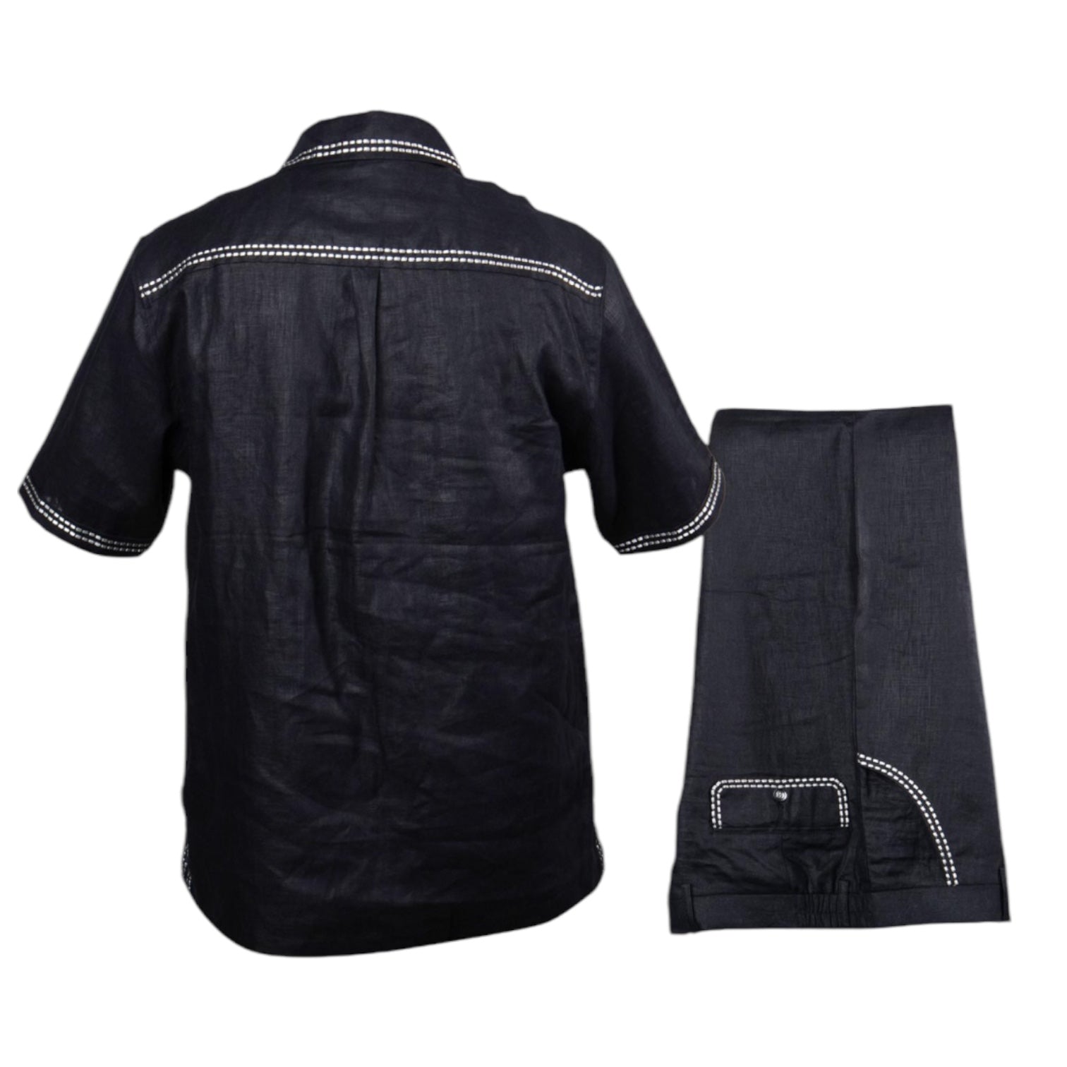 Prestige "Stitched2" Linen Pant Set (Black) 530