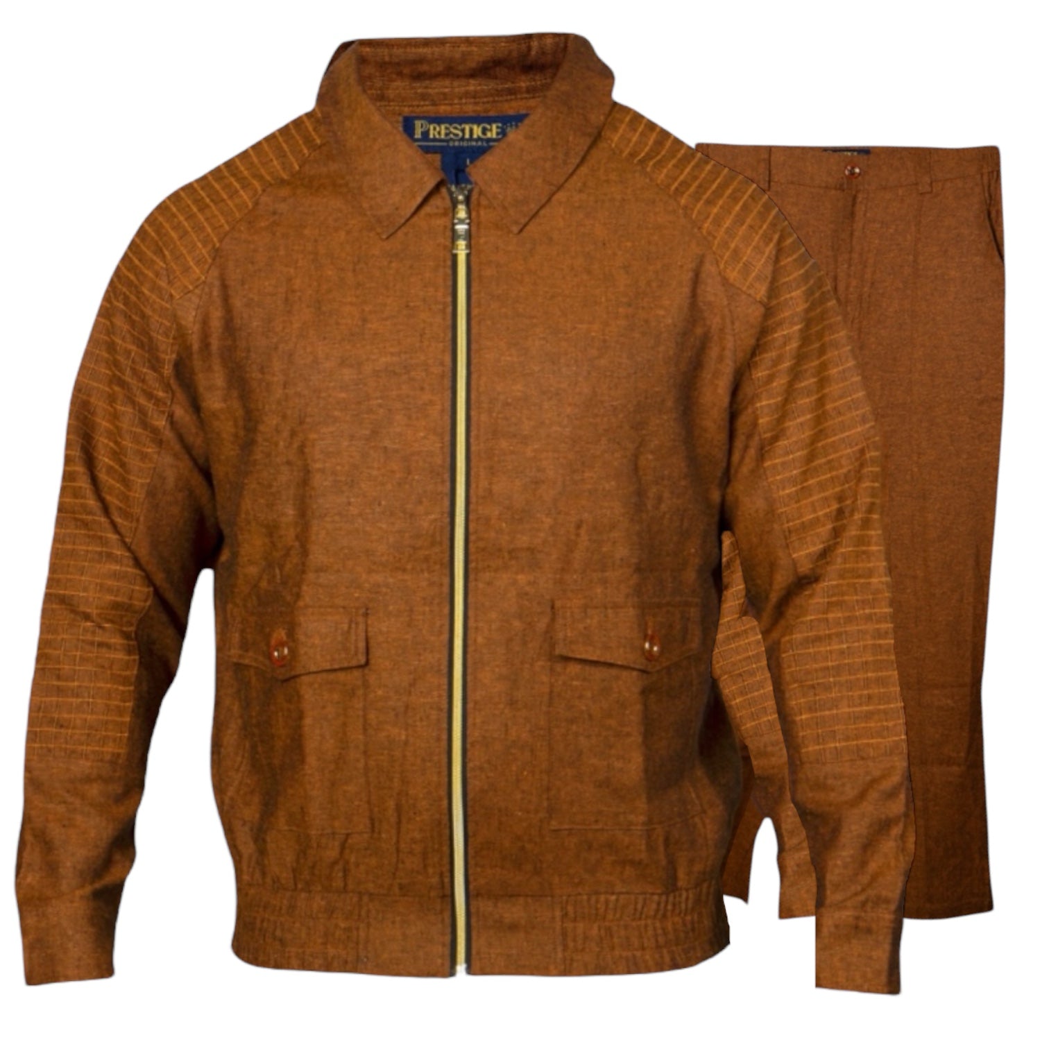 Prestige Linen Jacket Jogger Set (Brown) 135