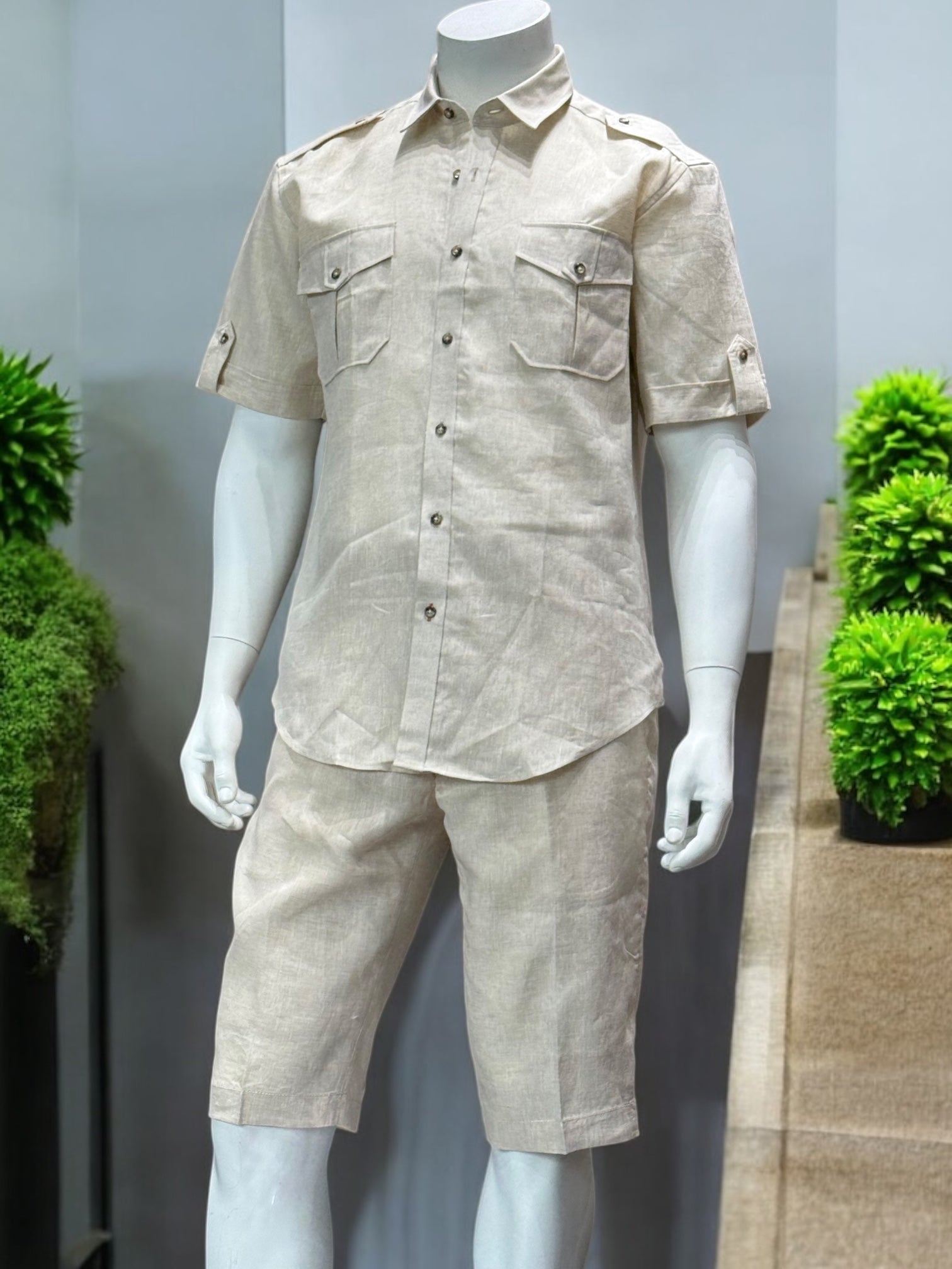 Inserch Linen Short (Oatmeal) 7172