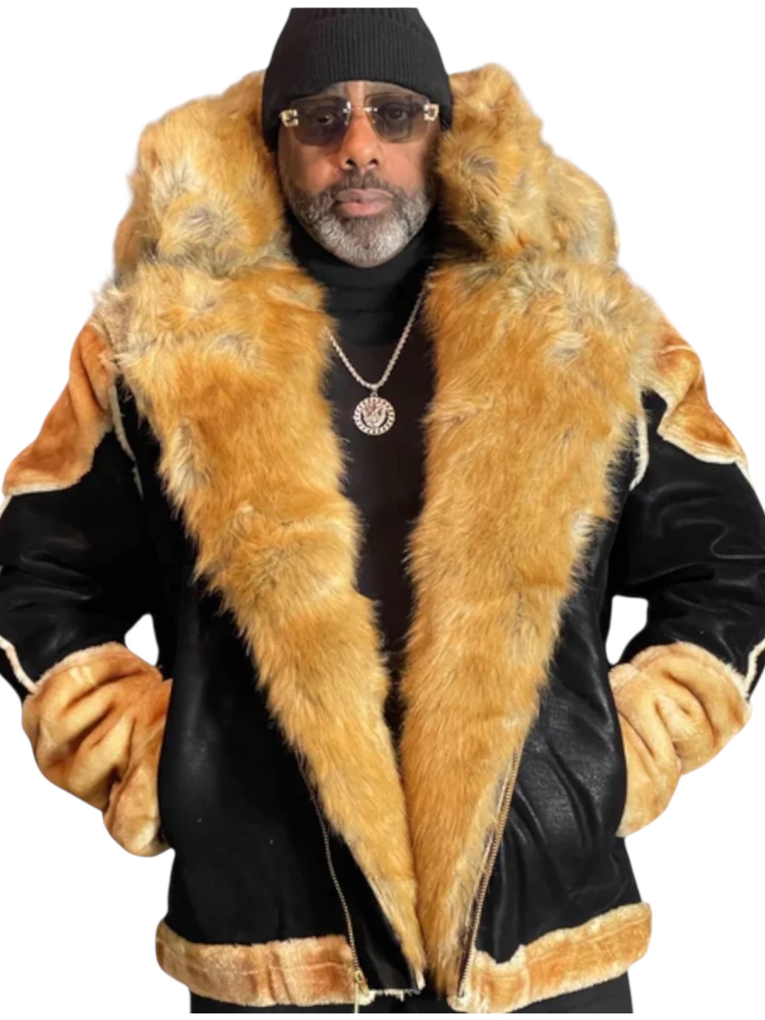 Jordan Craig "Motto" Shearling Coat (Black Coffee)