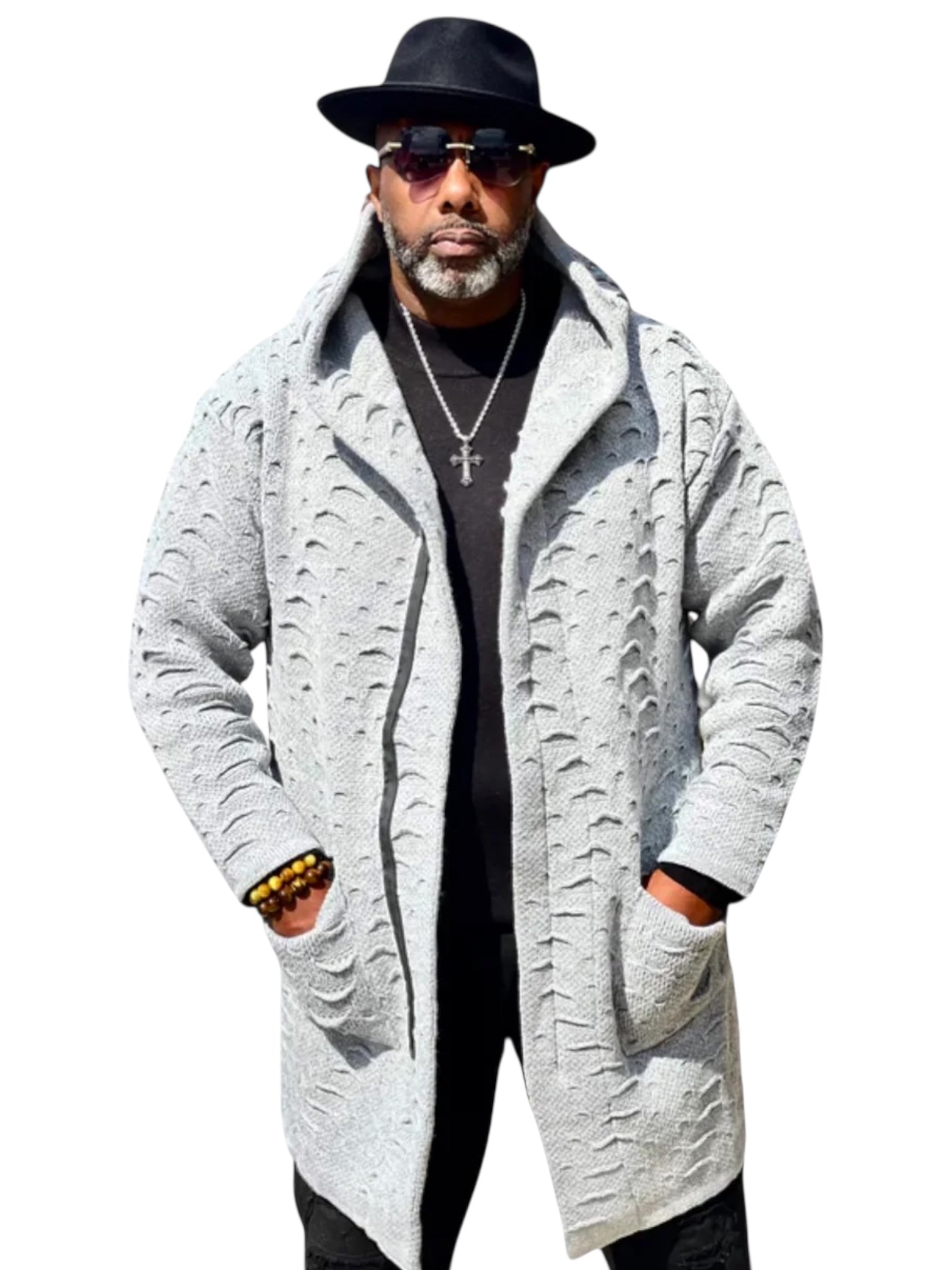 Lcr 3/4 length "kensington" Cardigan (Gray).