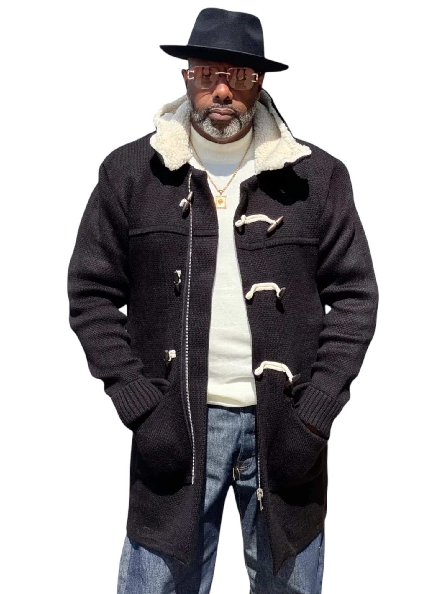 Lcr 3/4 length "Kenneth" cardigan (Black)