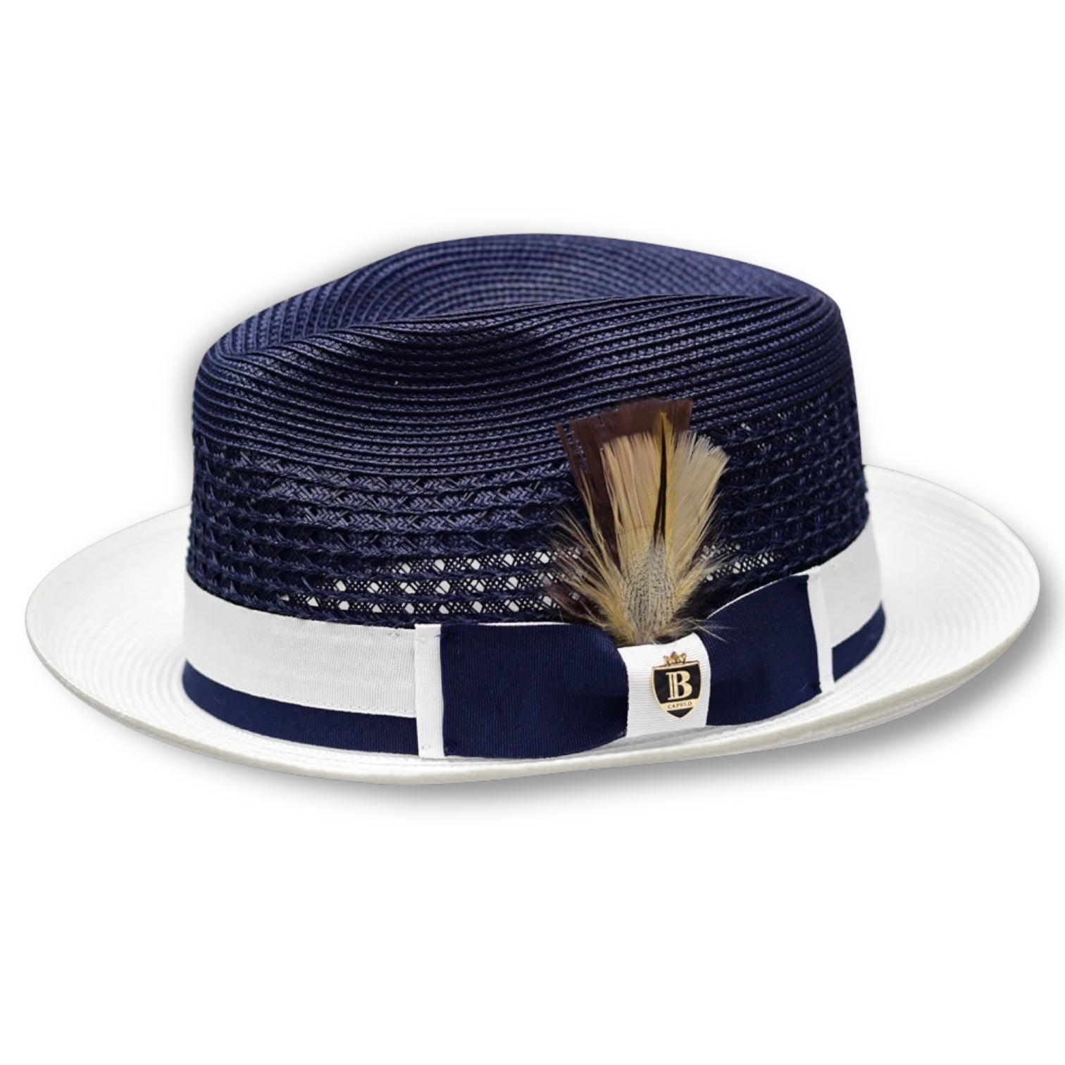 Bruno Capelo Straw Hat  (Navy/White) SG