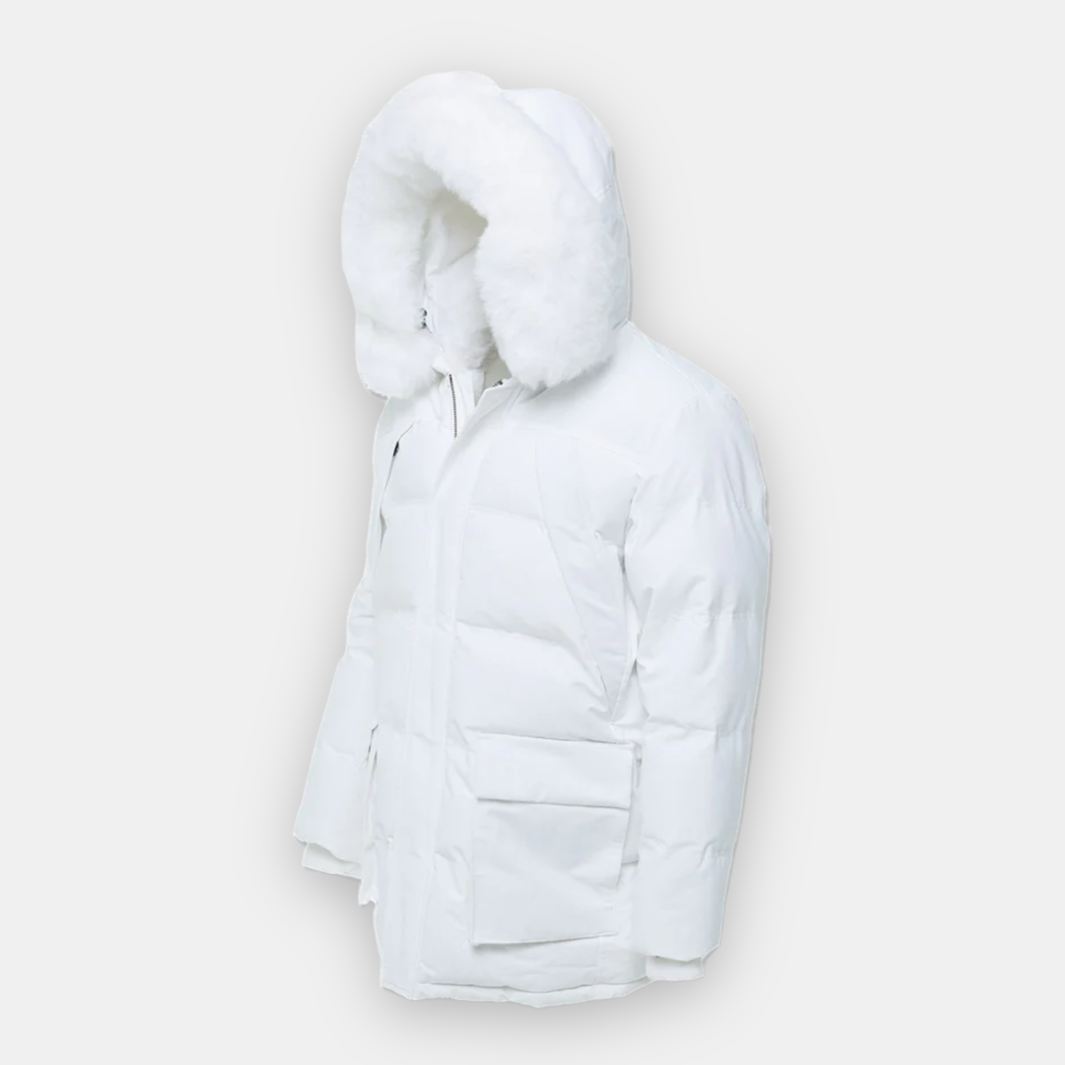 Jordan Craig Fur Lined Parka Coat (White)