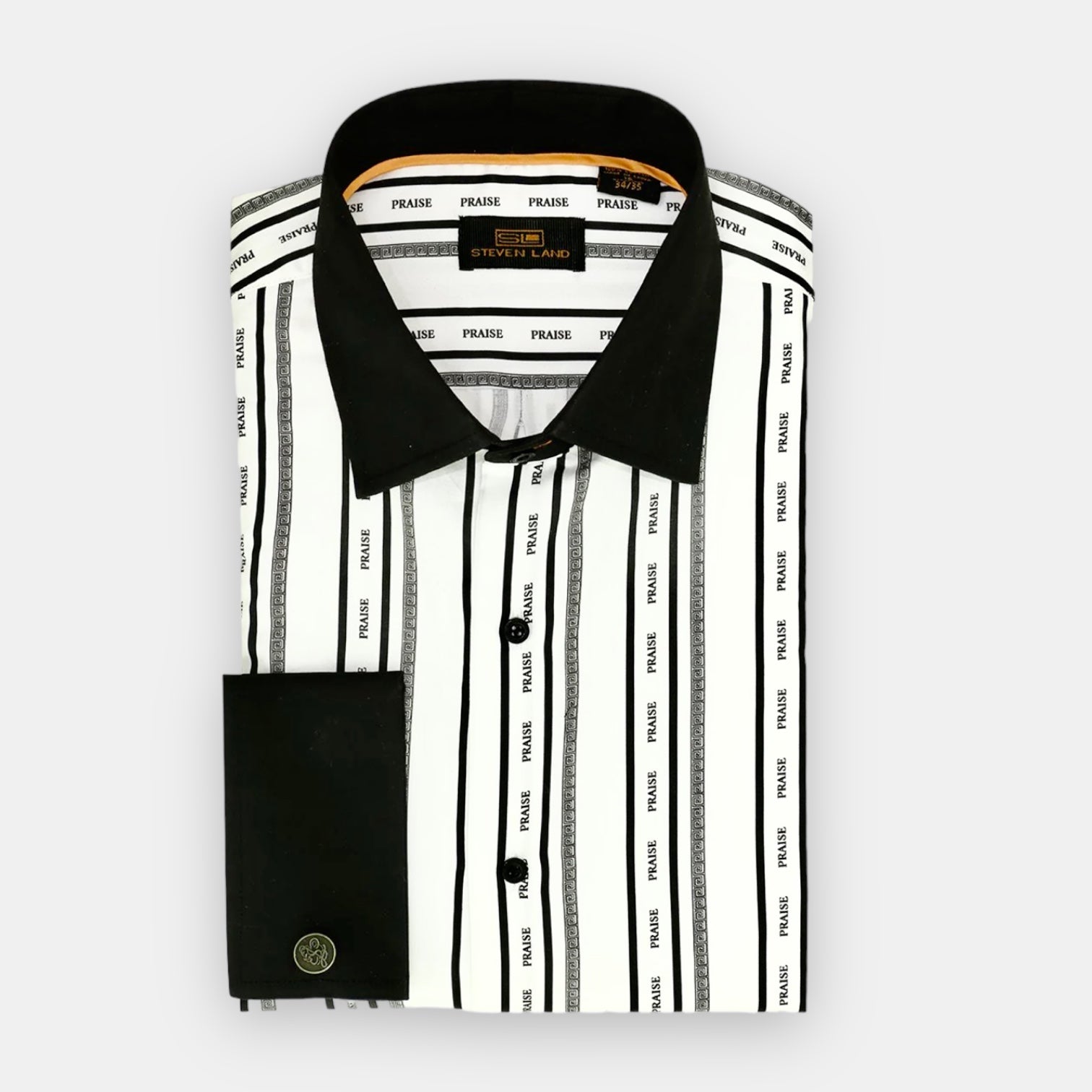 Steven land "praise" dress shirt (White/Black)