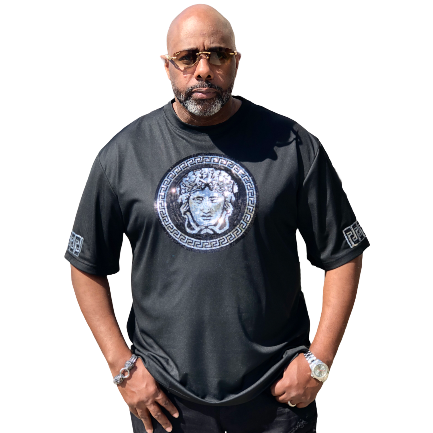 Prestige Logo Crew Top (Black/Silver)