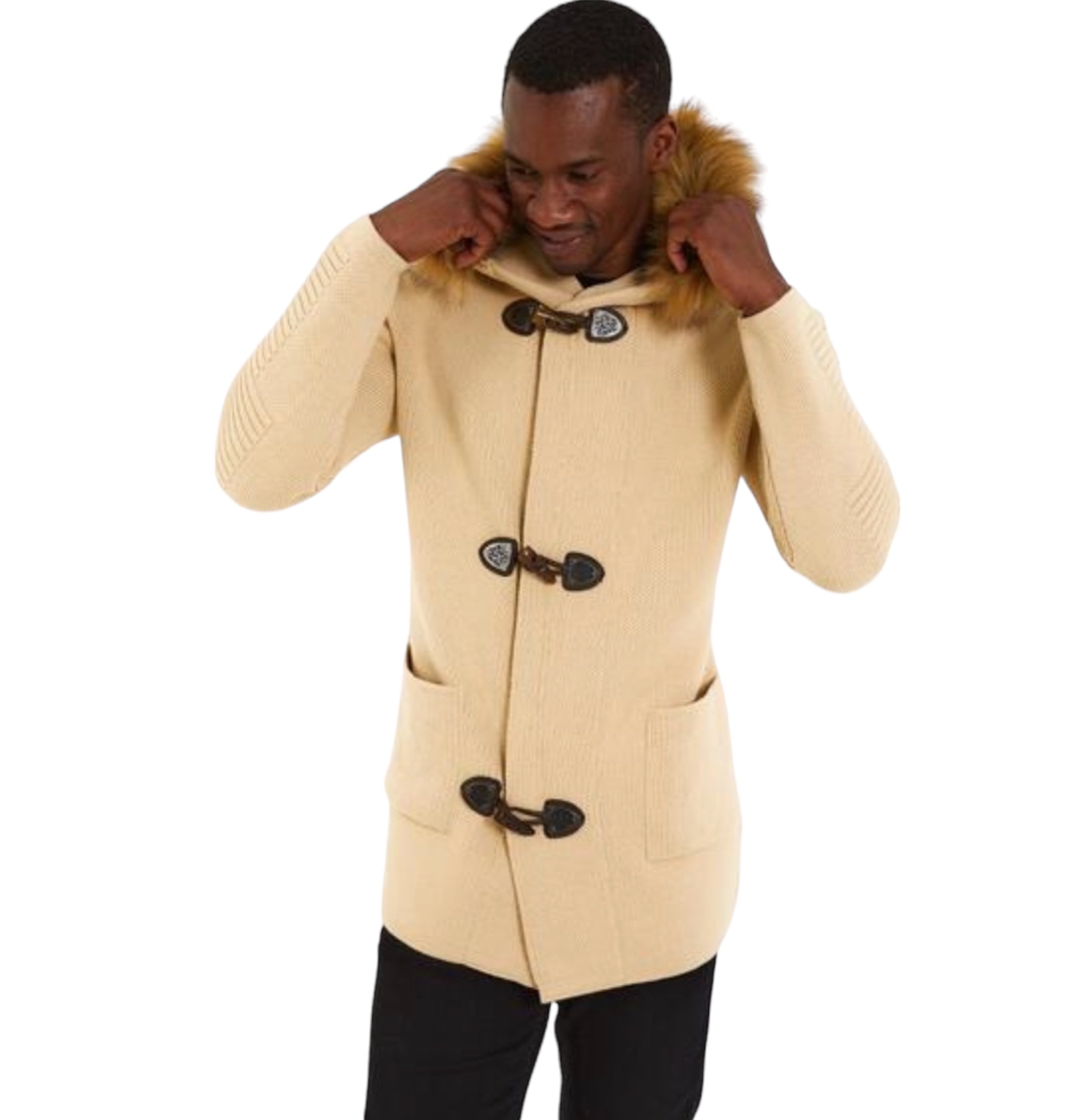 OIM "Toggle" Cardigan 3/4 Length (Sand)